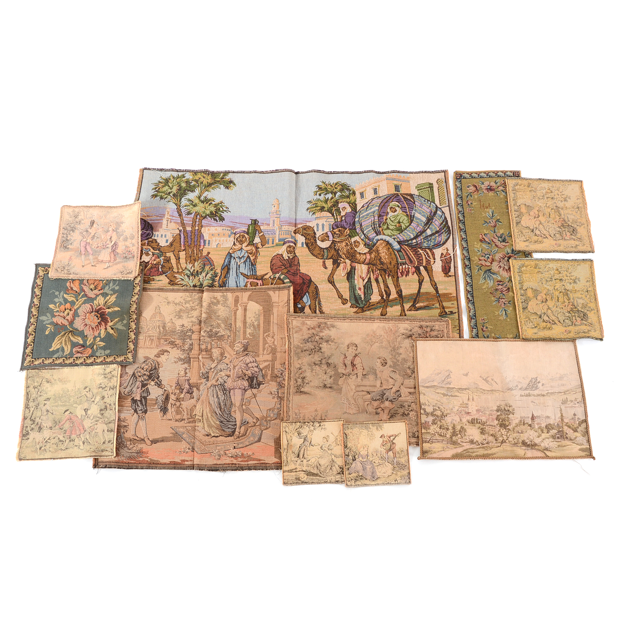 Grouping of Vintage Machine Woven Tapestry Panels