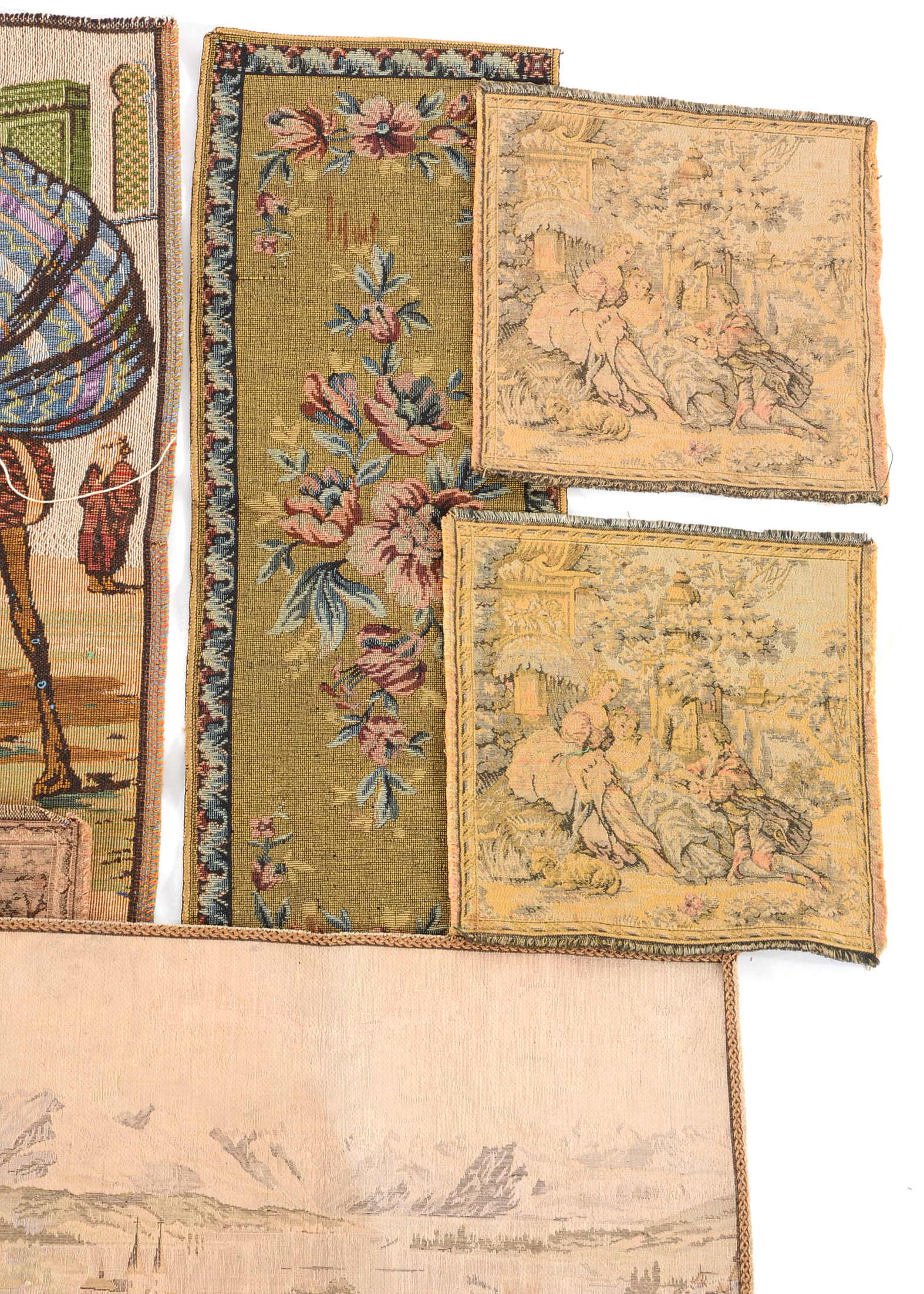 Grouping of Vintage Machine Woven Tapestry Panels