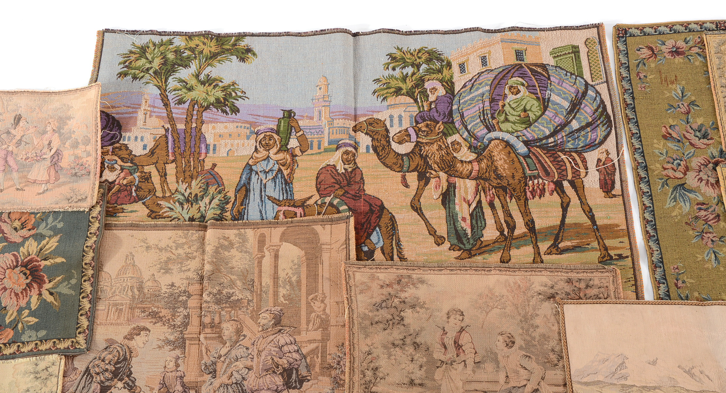 Grouping of Vintage Machine Woven Tapestry Panels