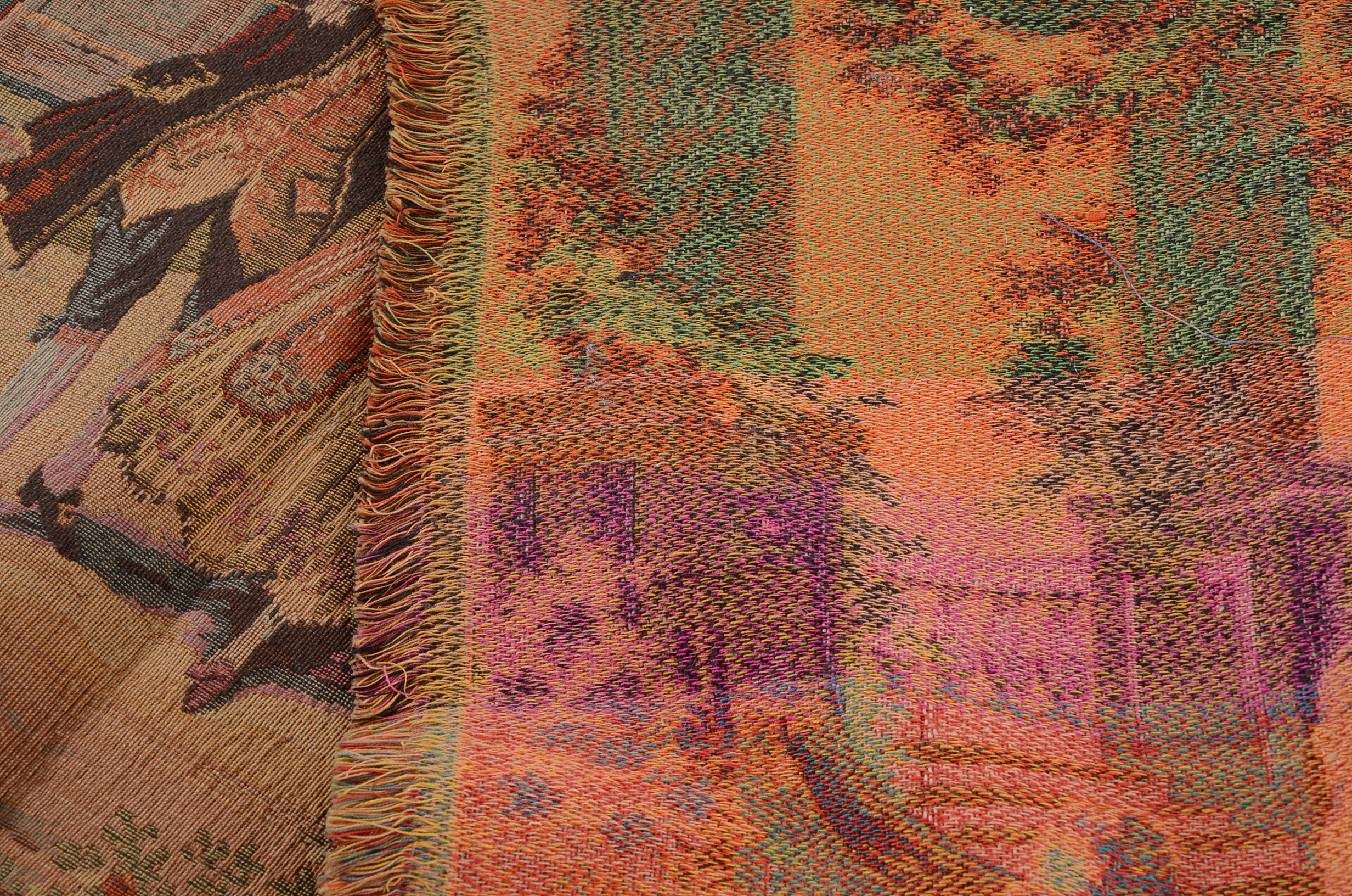 Belgian Romantic Garden Scene Machine Woven Tapestry Panel