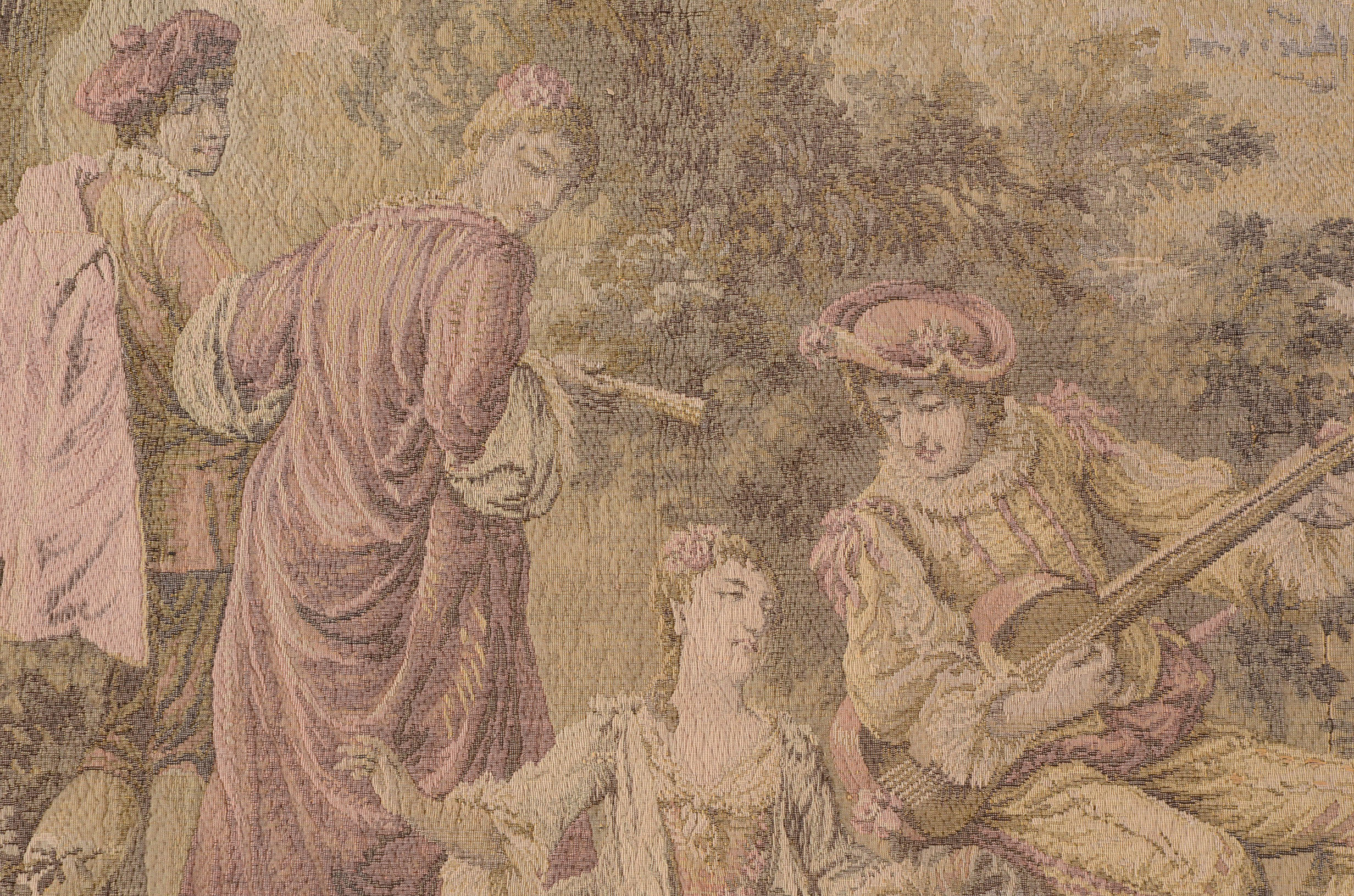 Romantic Garden Scene Machine Woven Tapestry Panels