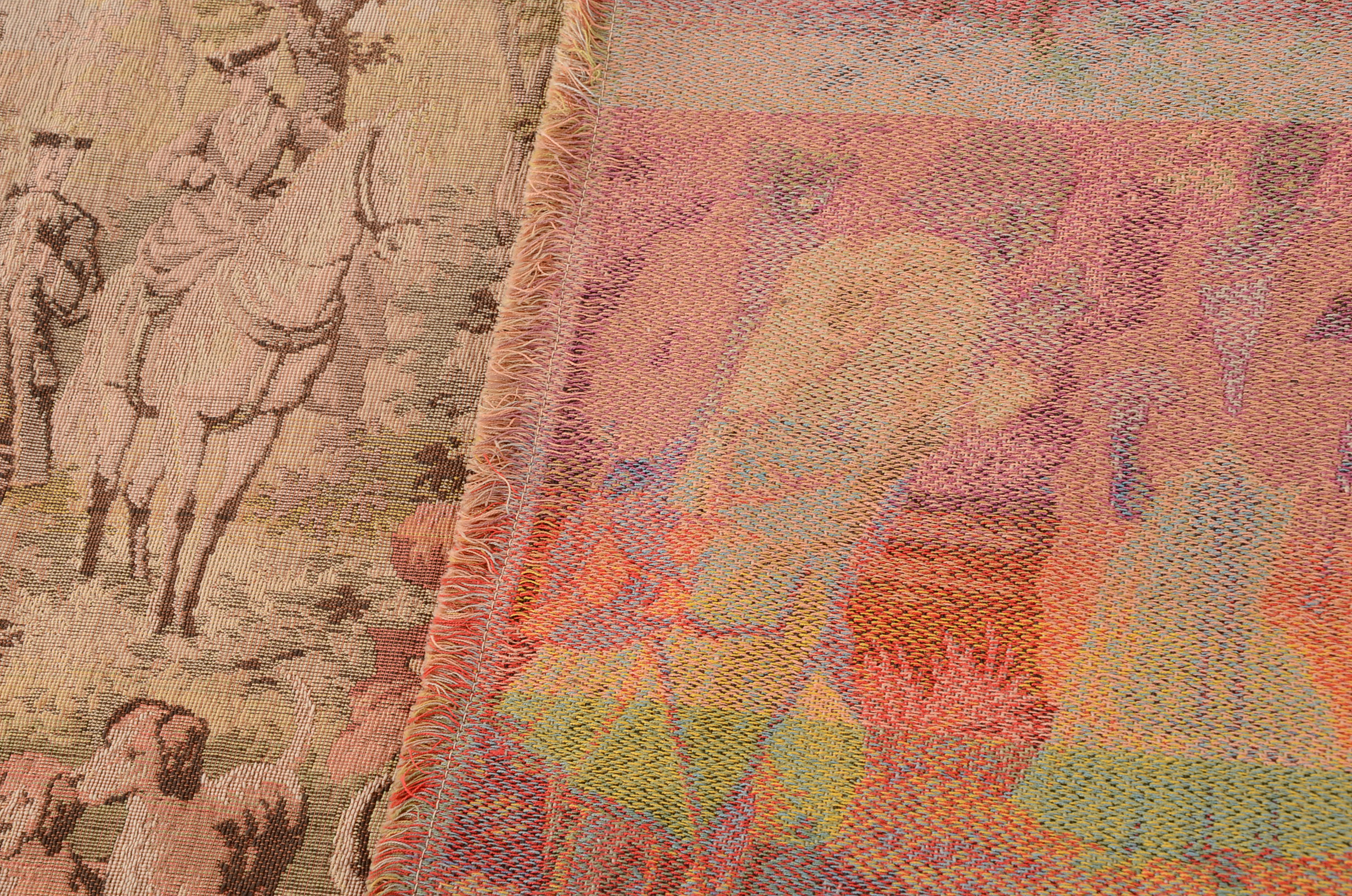 Three Romantic Garden Scene Machine Woven Tapestry Panels