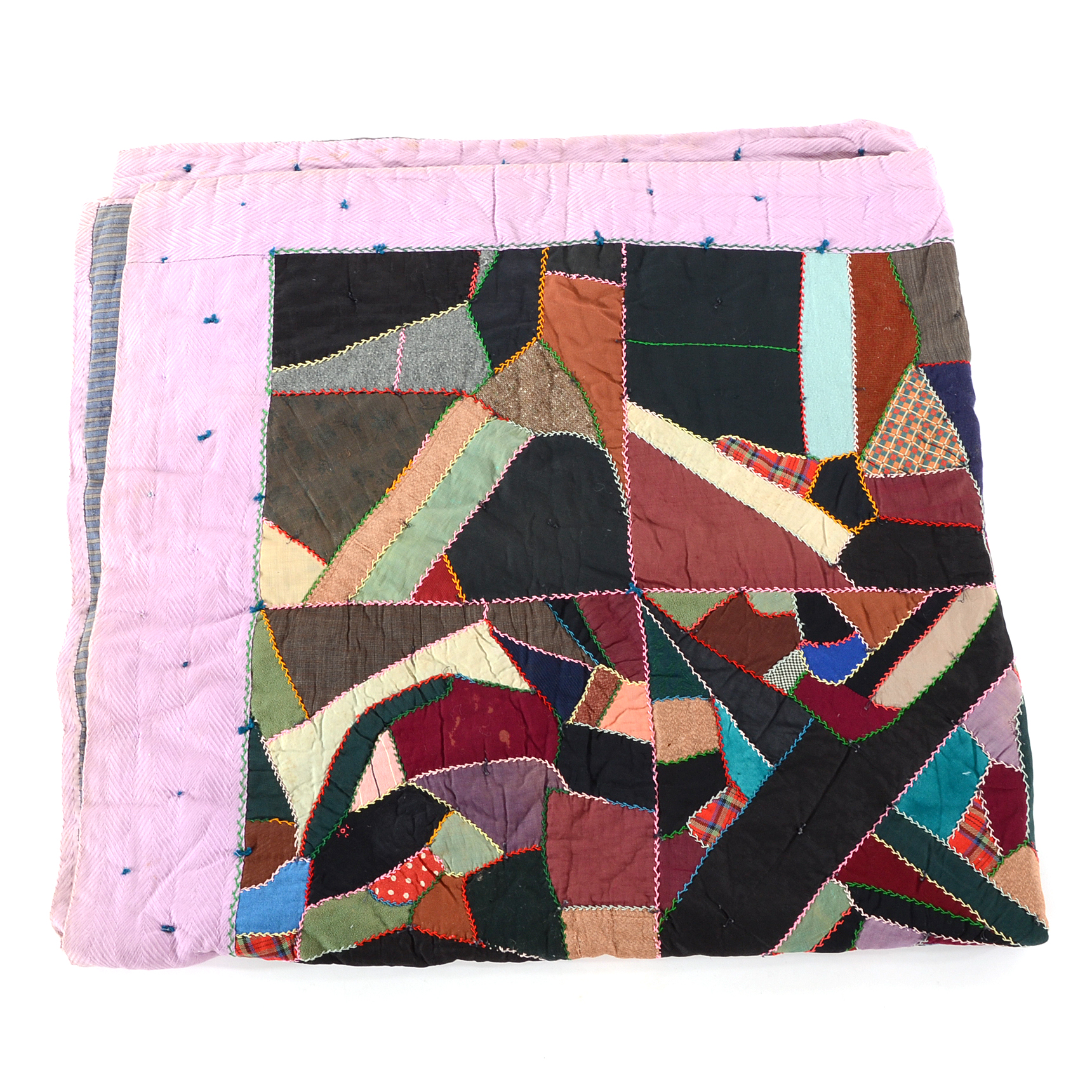 Vintage Hand-Crafted Crazy Quilt