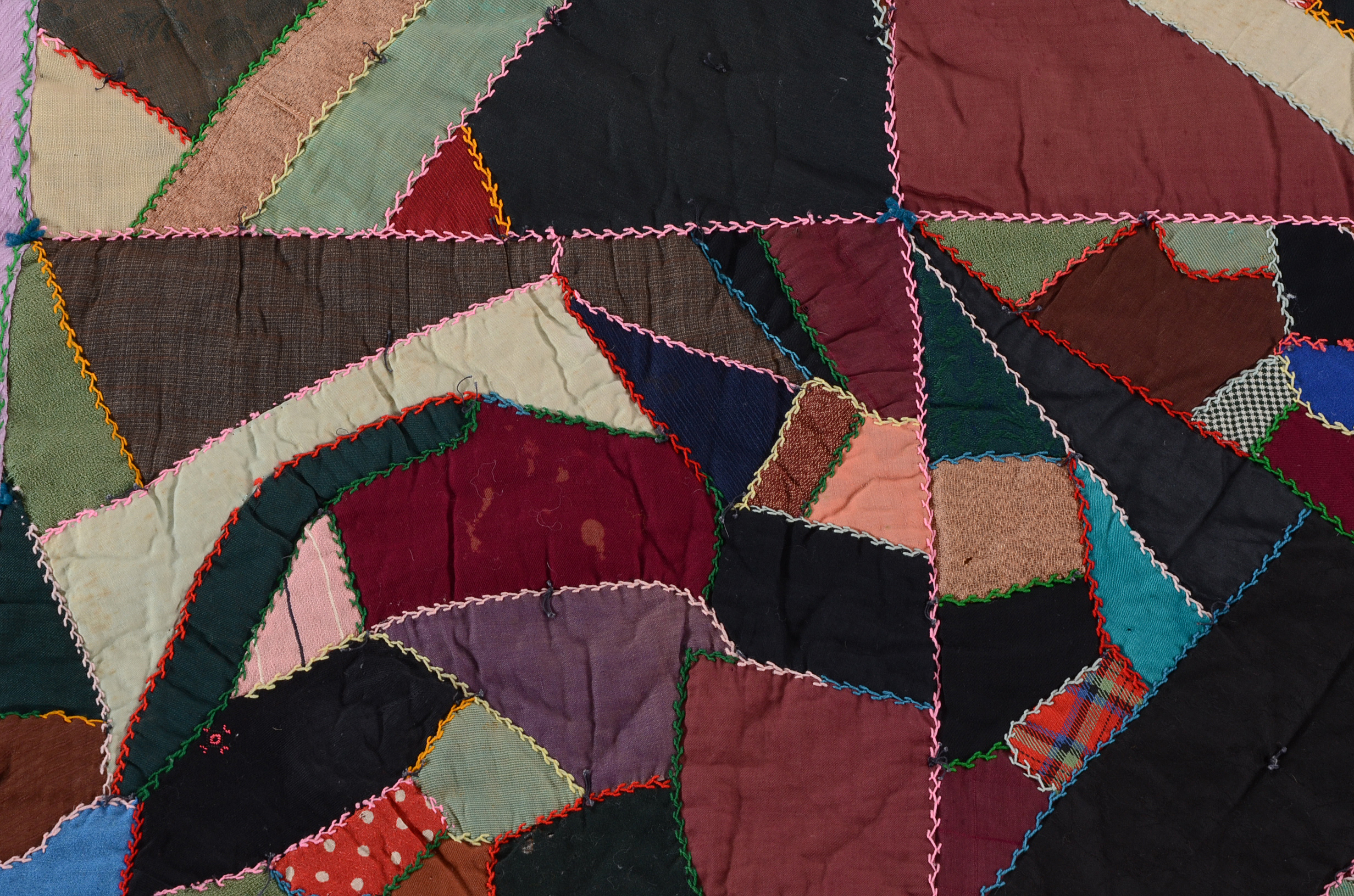 Vintage Hand-Crafted Crazy Quilt