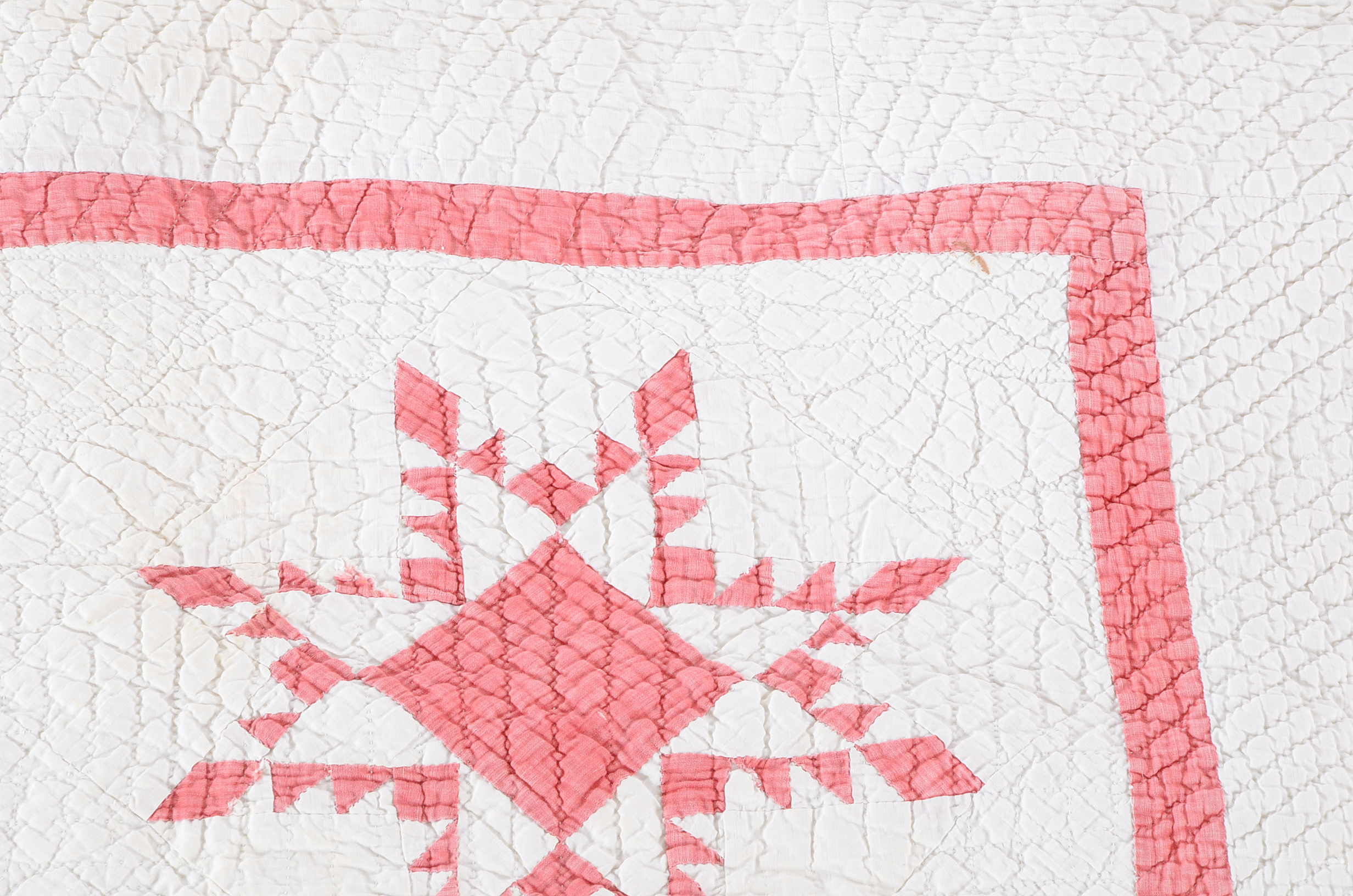 Vintage Hand-Crafted "Feathered Star" Pattern Quilt