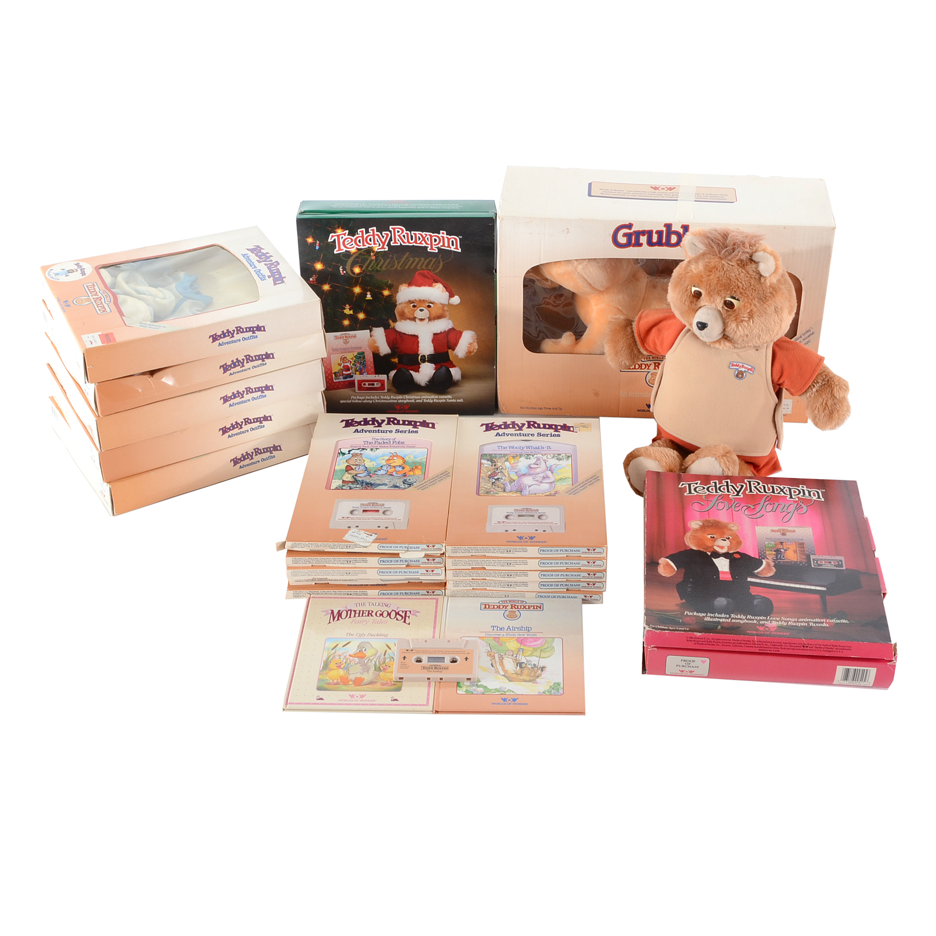 Teddy Ruxpin and Grubby Dolls with Lots of  Accessories
