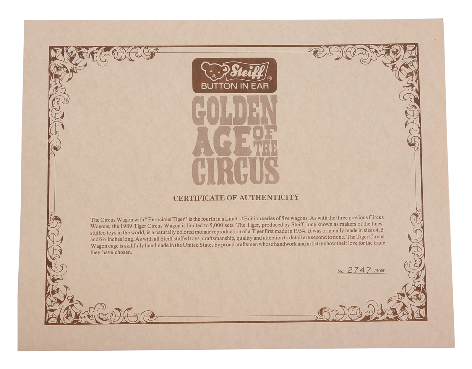 Limited Edition Steiff Complete Circus Train