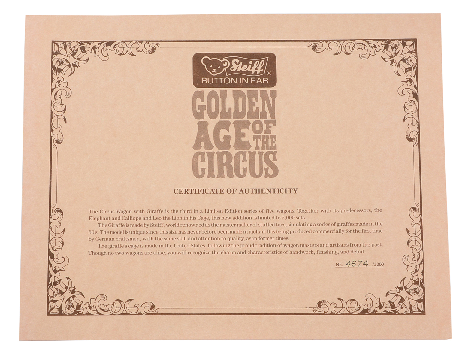 Limited Edition Steiff Complete Circus Train