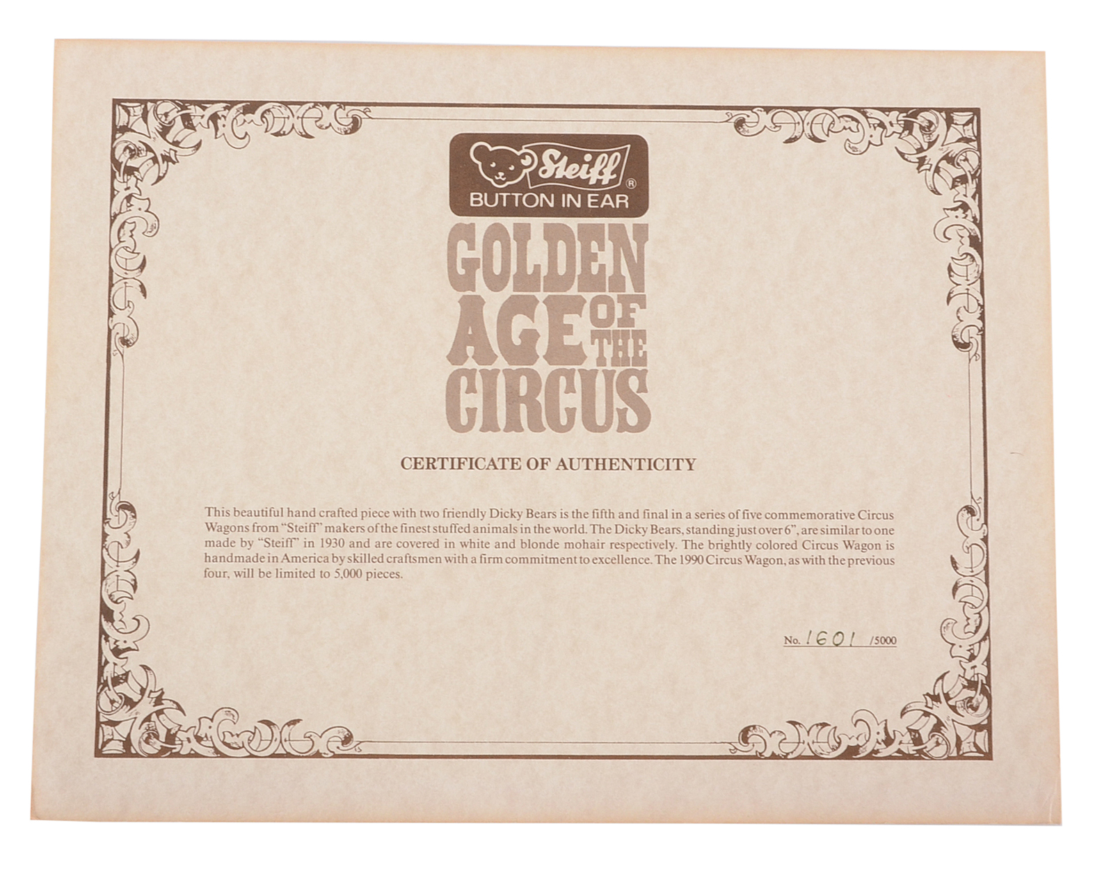 Limited Edition Steiff Complete Circus Train