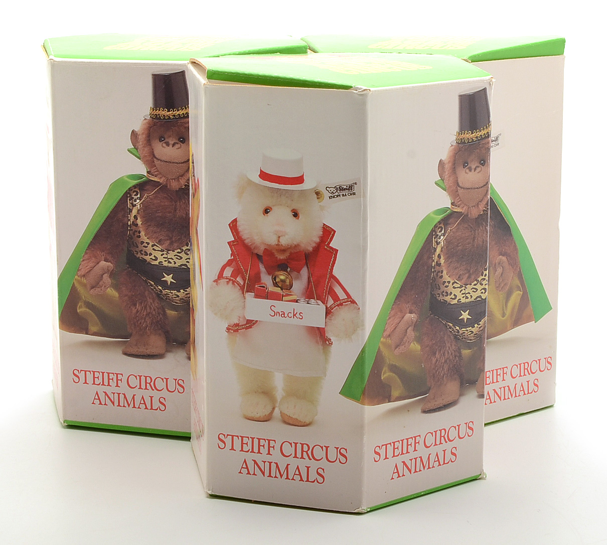 Steiff Circus Animals Lot of Three including Strong Man Gorilla