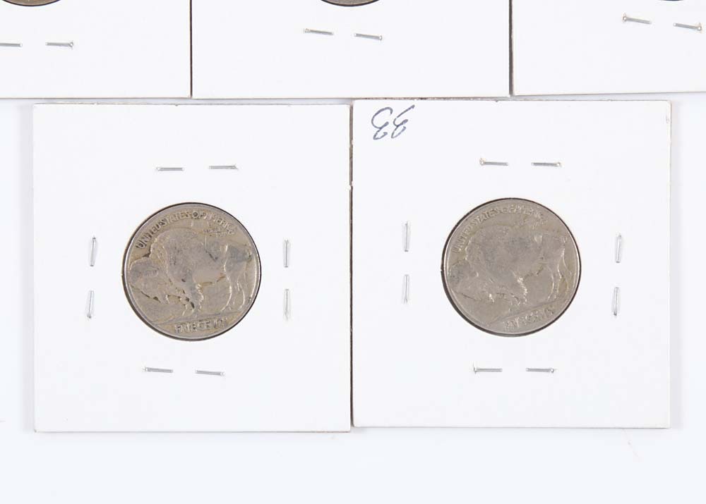 Eight 1927-1935 Buffalo Nickels