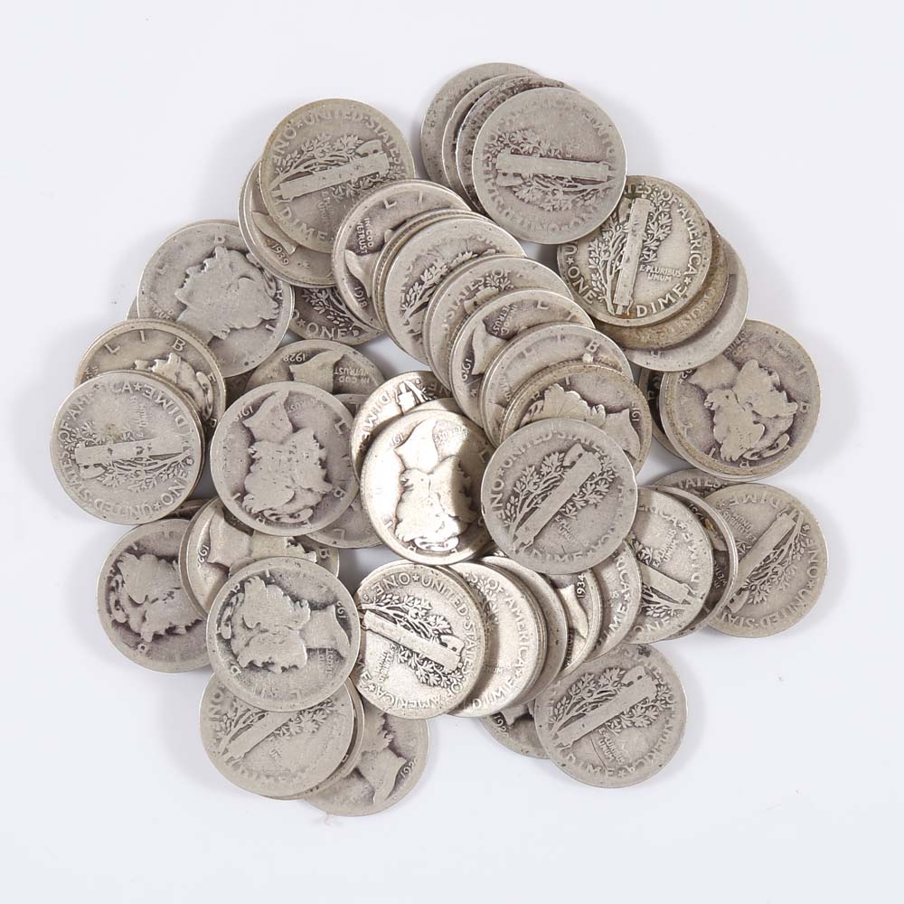 Roll of 1918-1945 Mercury Dimes