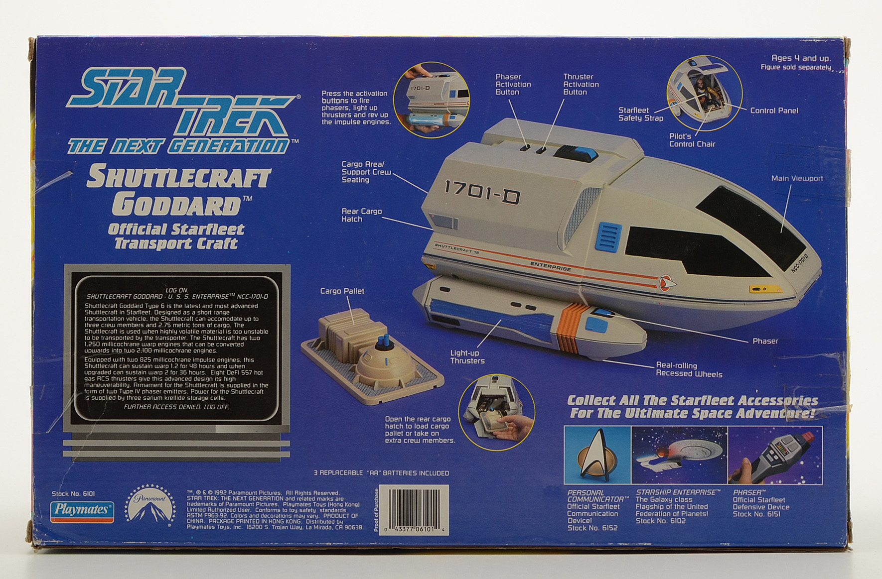 1992 "Star Trek" Shuttlecraft Goddard Vehicle Mint in Box