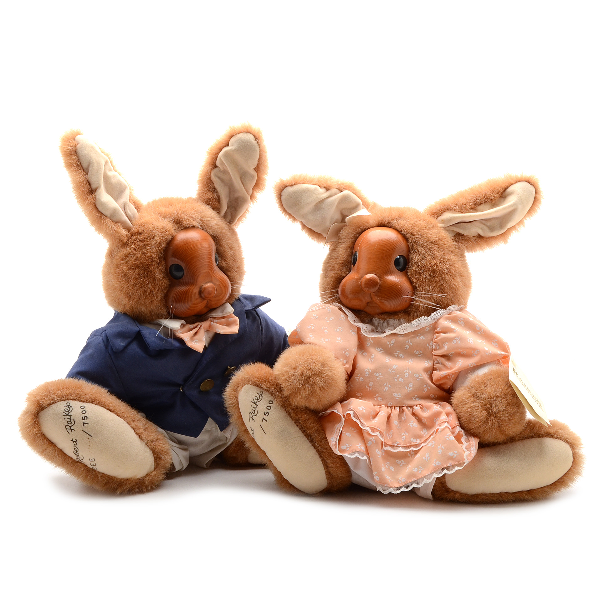 Pair of Robert Raikes Originals Plush Rabbits