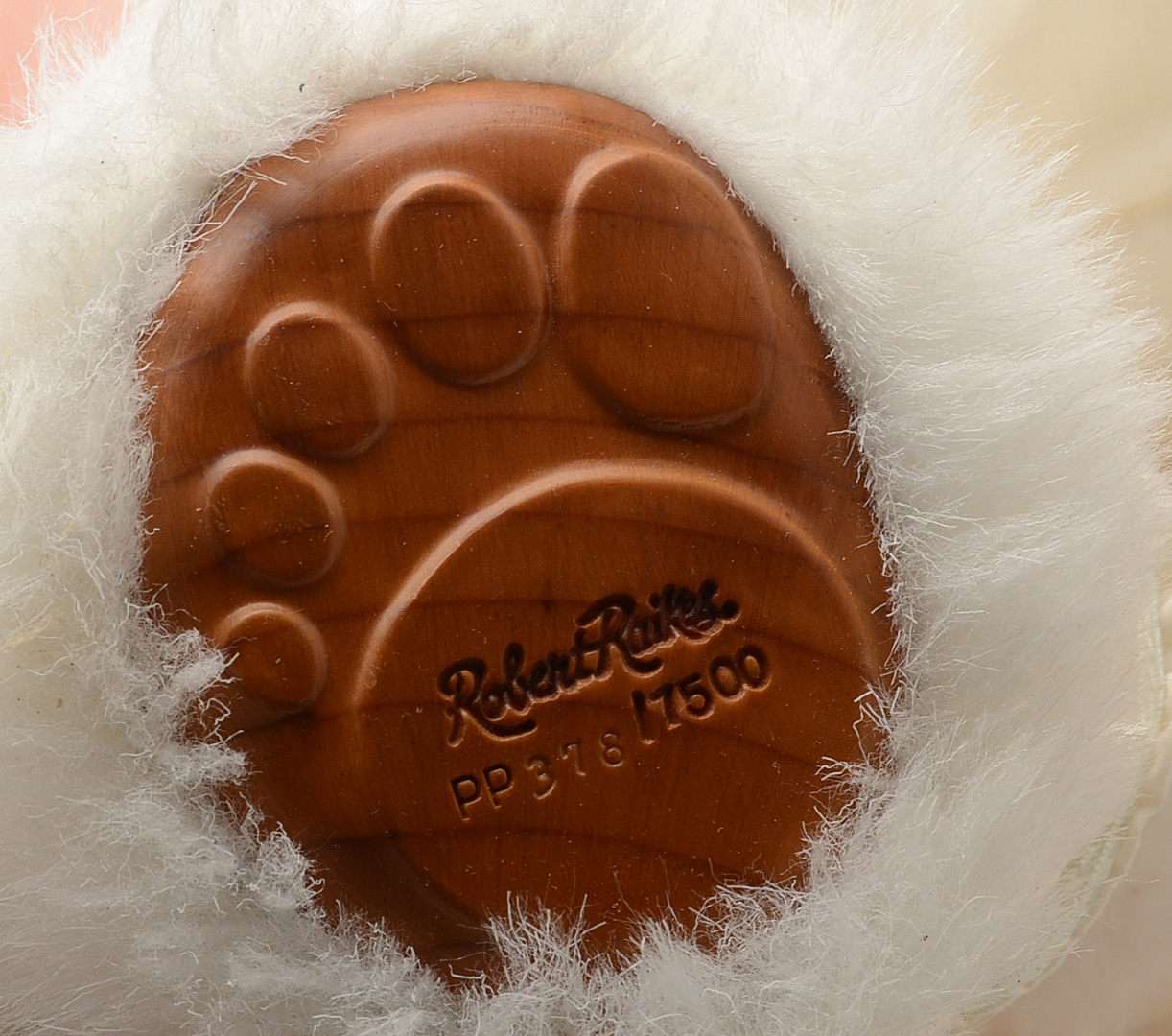 Collection of Three Robert Raikes White Plush Wooden Faced Bears