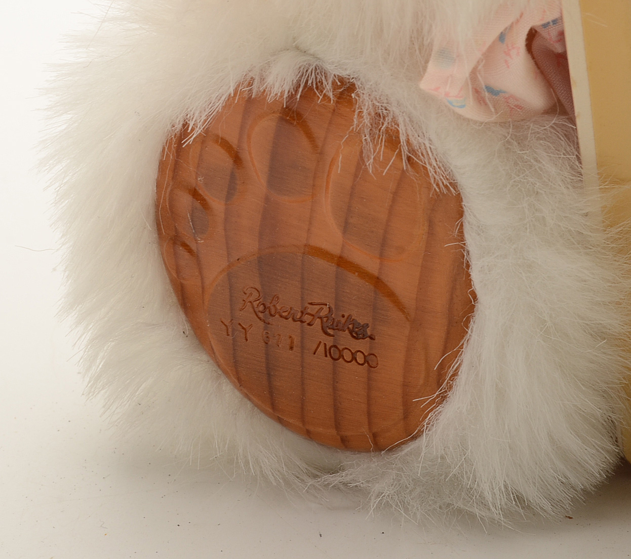 Collection of Three Robert Raikes White Plush Wooden Faced Bears