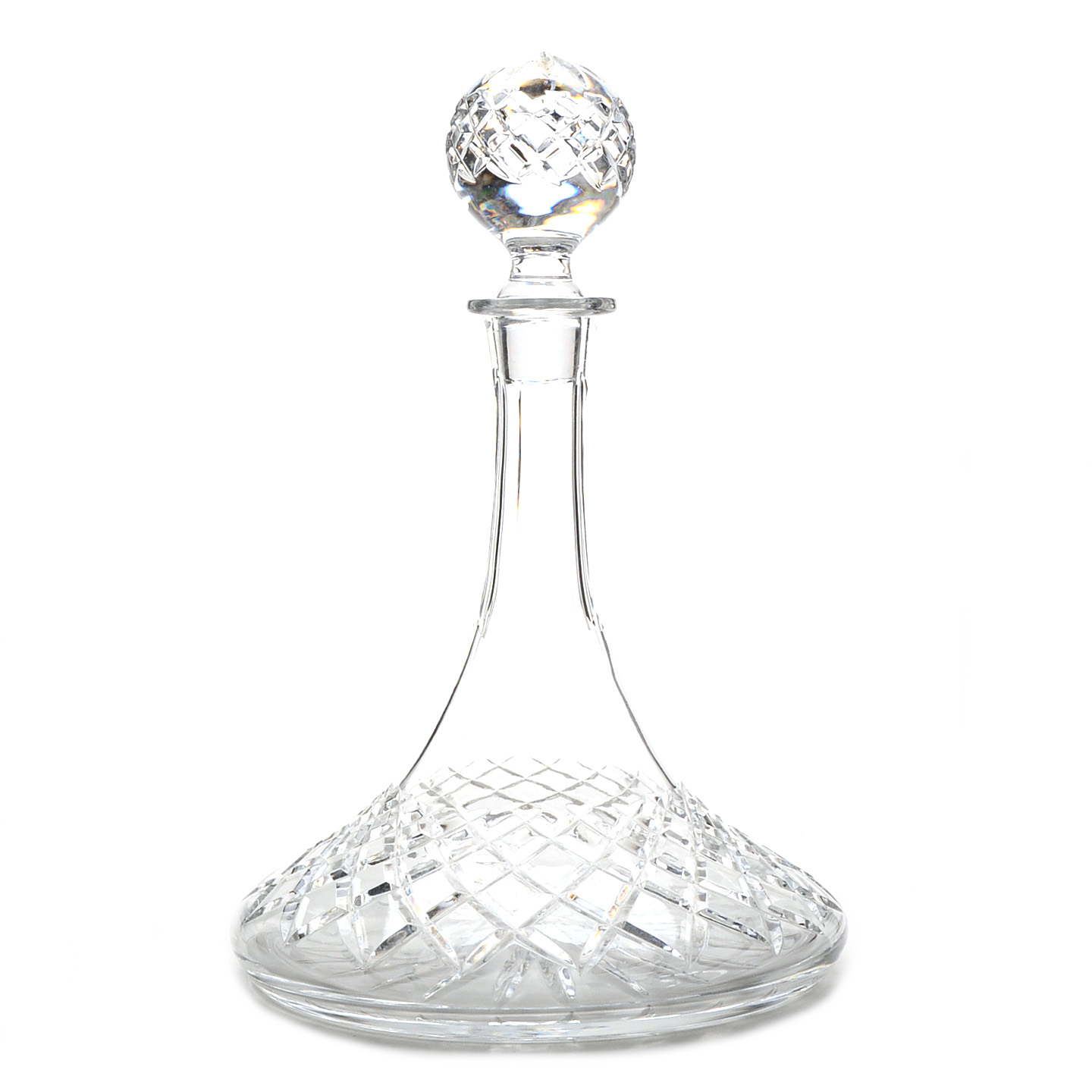 Vintage Crystal Ship's Decanter with Stopper