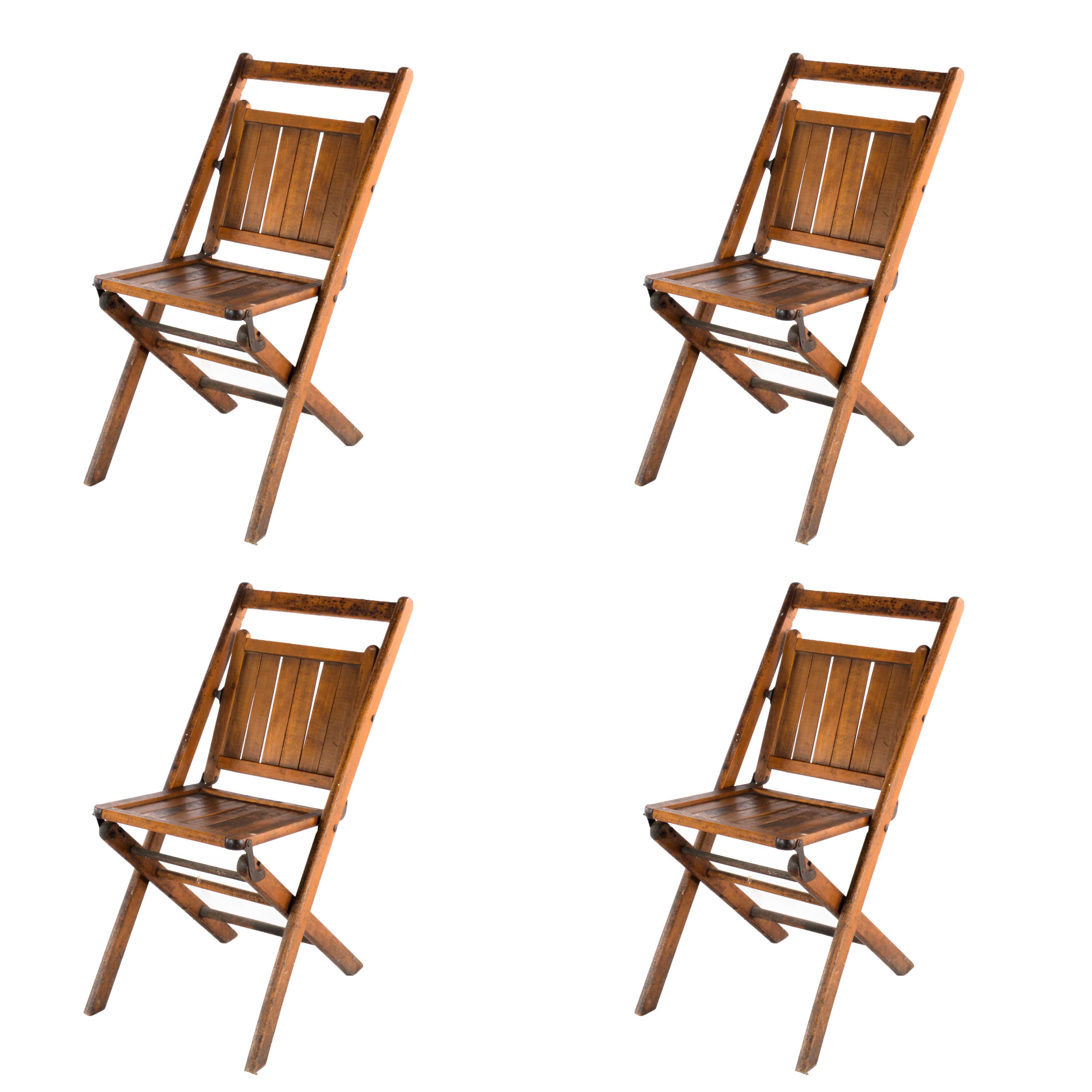 Early 20th Century Wooden Folding Chairs