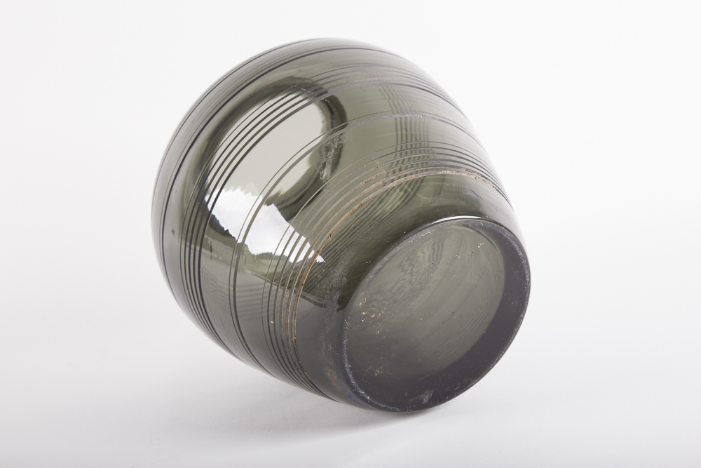 Pair of Black Tinted Glass Modern Vases