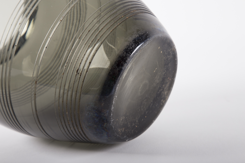 Pair of Black Tinted Glass Modern Vases