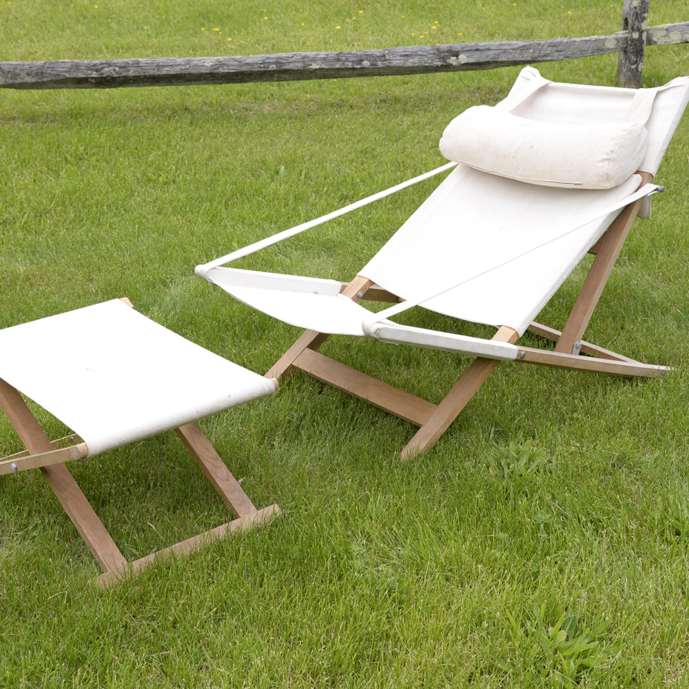Danish Modern Outdoor Lounge Chair and Ottoman by Cado