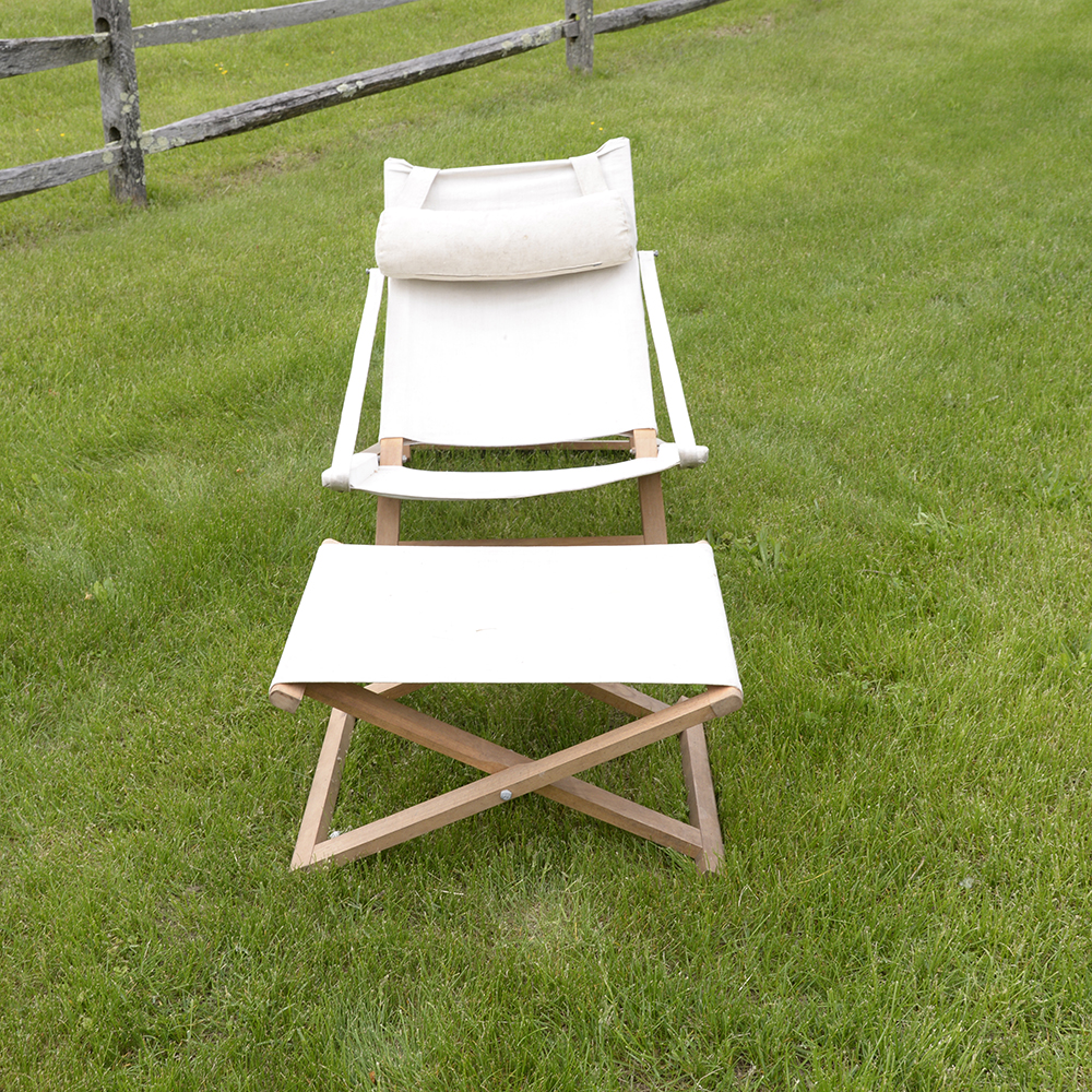 Danish Modern Outdoor Lounge Chair and Ottoman by Cado