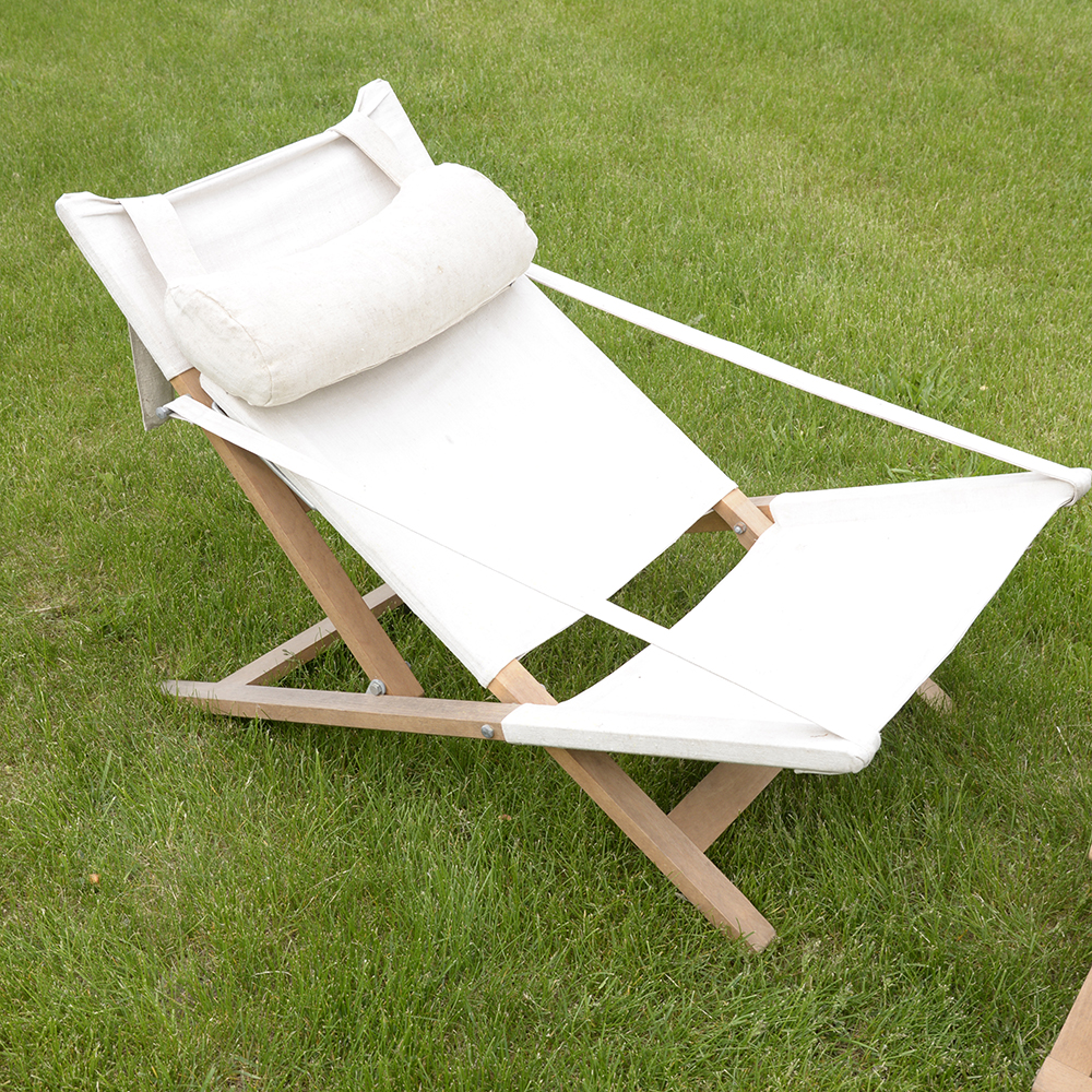 Danish Modern Outdoor Lounge Chair and Ottoman by Cado
