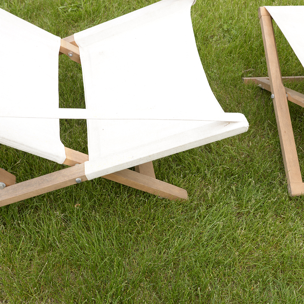 Danish Modern Outdoor Lounge Chair and Ottoman by Cado