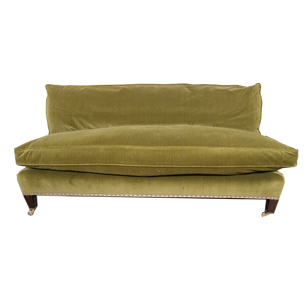 Muriel Brandolini Vintage Chartreuse Green Velour Settee