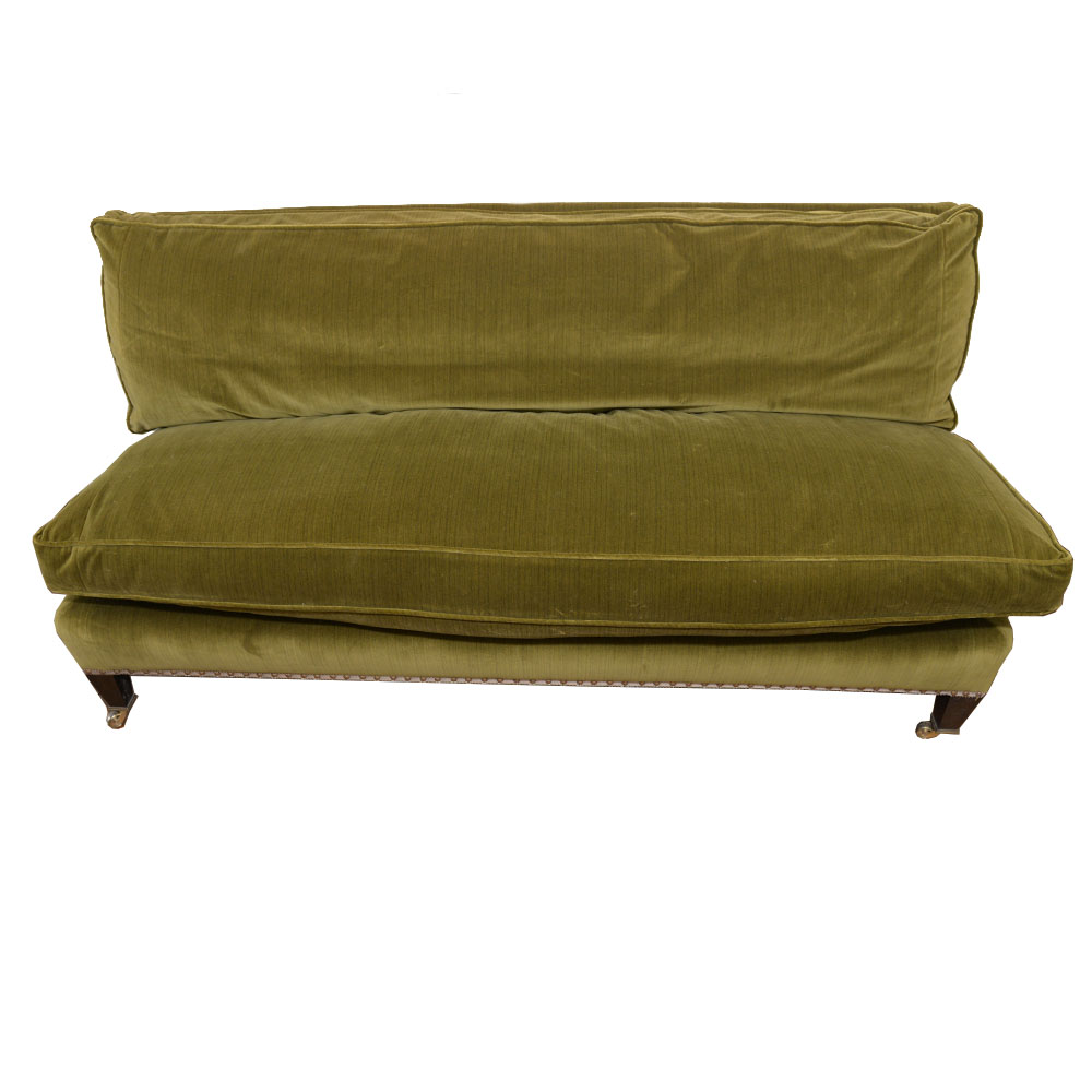 Muriel Brandolini Vintage Chartreuse Green Velour Settee