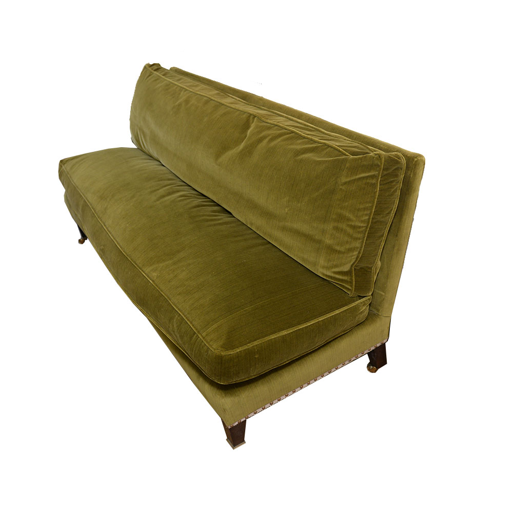 Muriel Brandolini Vintage Chartreuse Green Velour Settee