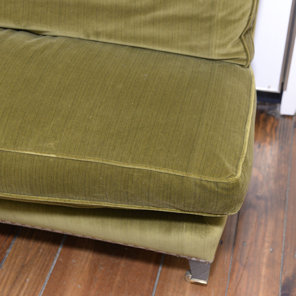 Muriel Brandolini Vintage Chartreuse Green Velour Settee