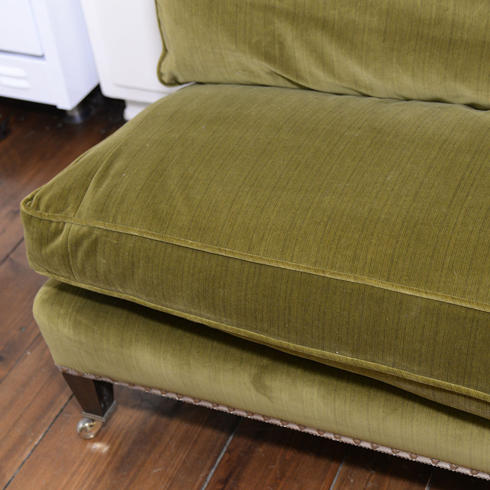 Muriel Brandolini Vintage Chartreuse Green Velour Settee