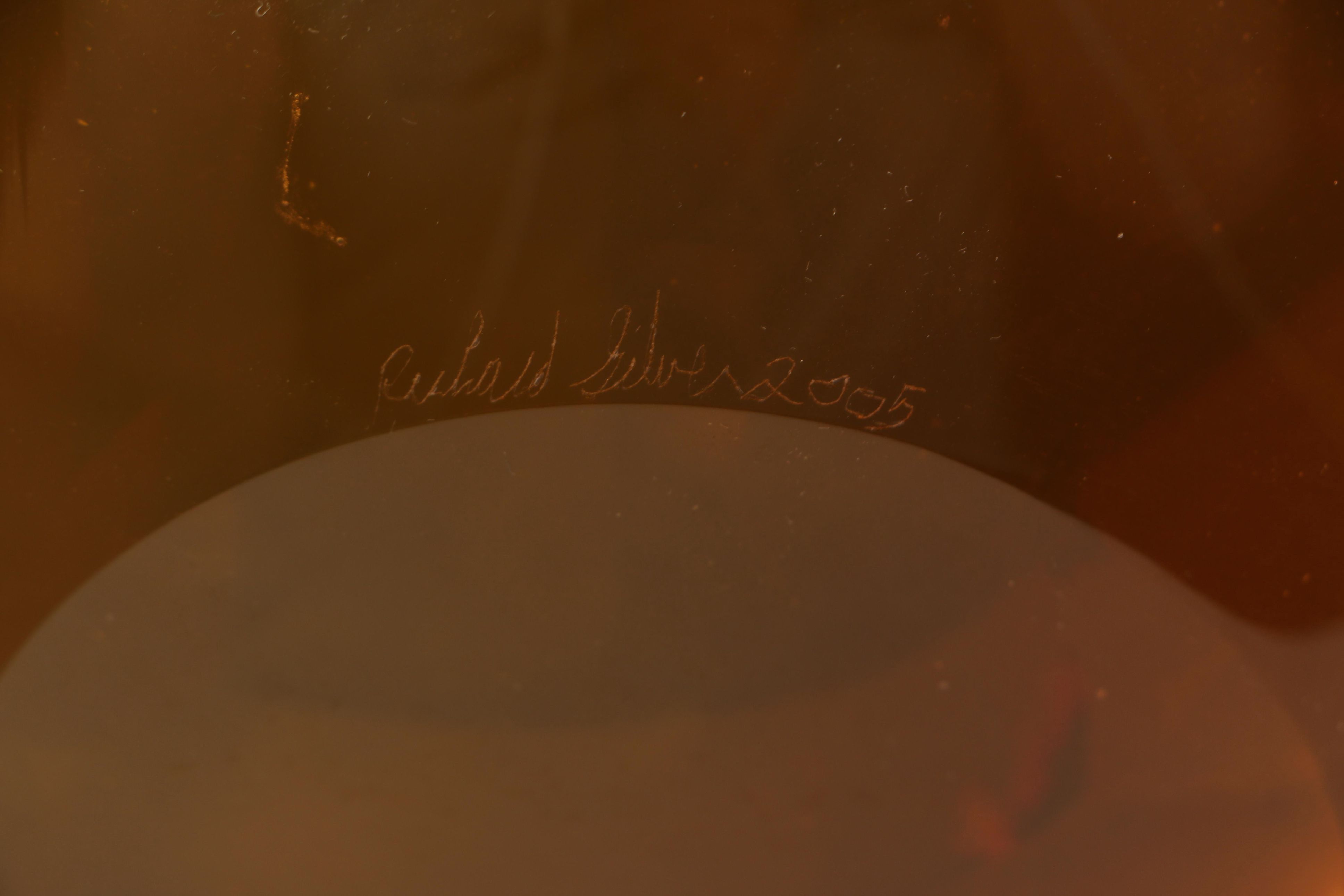 2005 Richard Silver Handblown Art Glass Sculpture