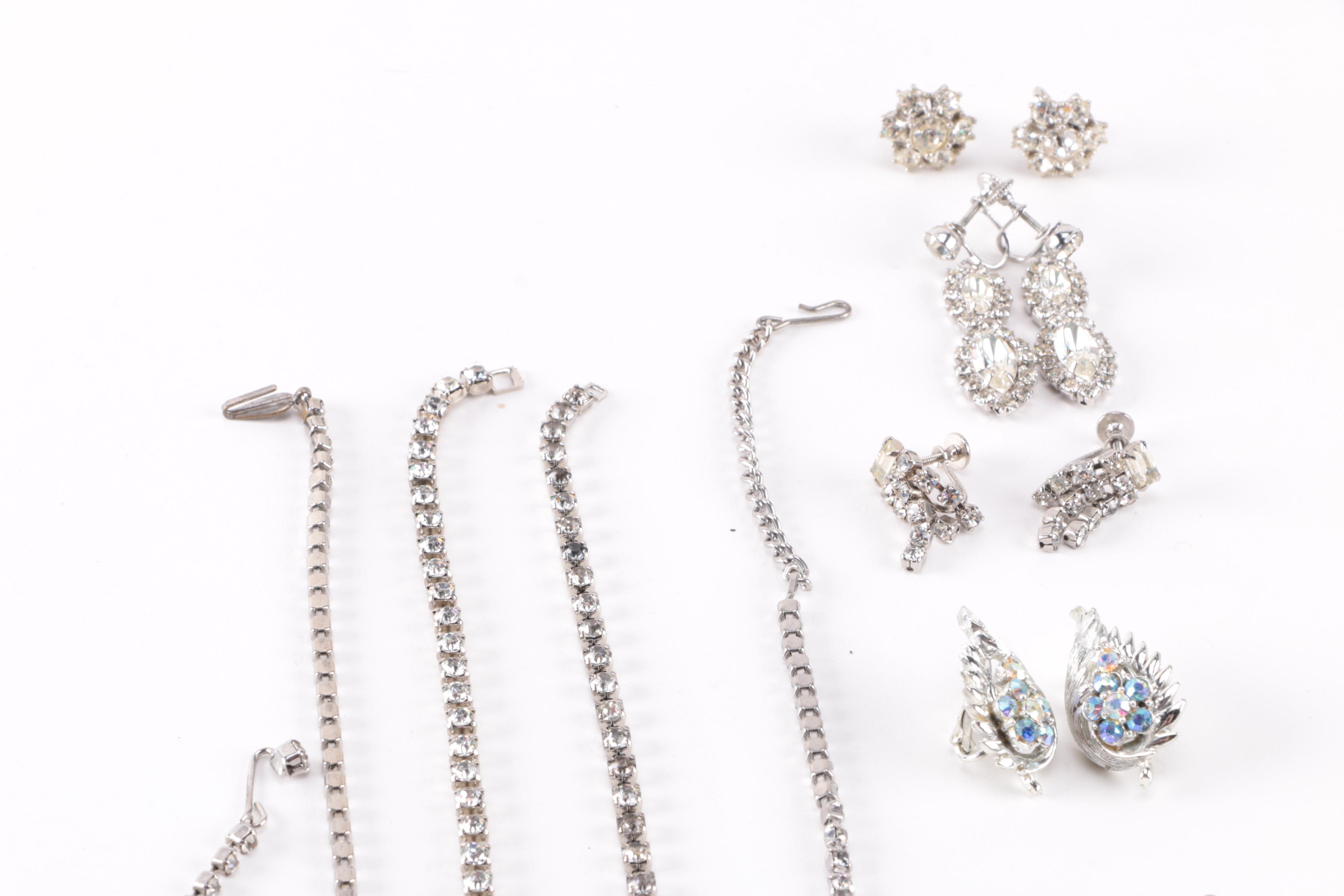Large Assortment of Rhinestone Jewelry