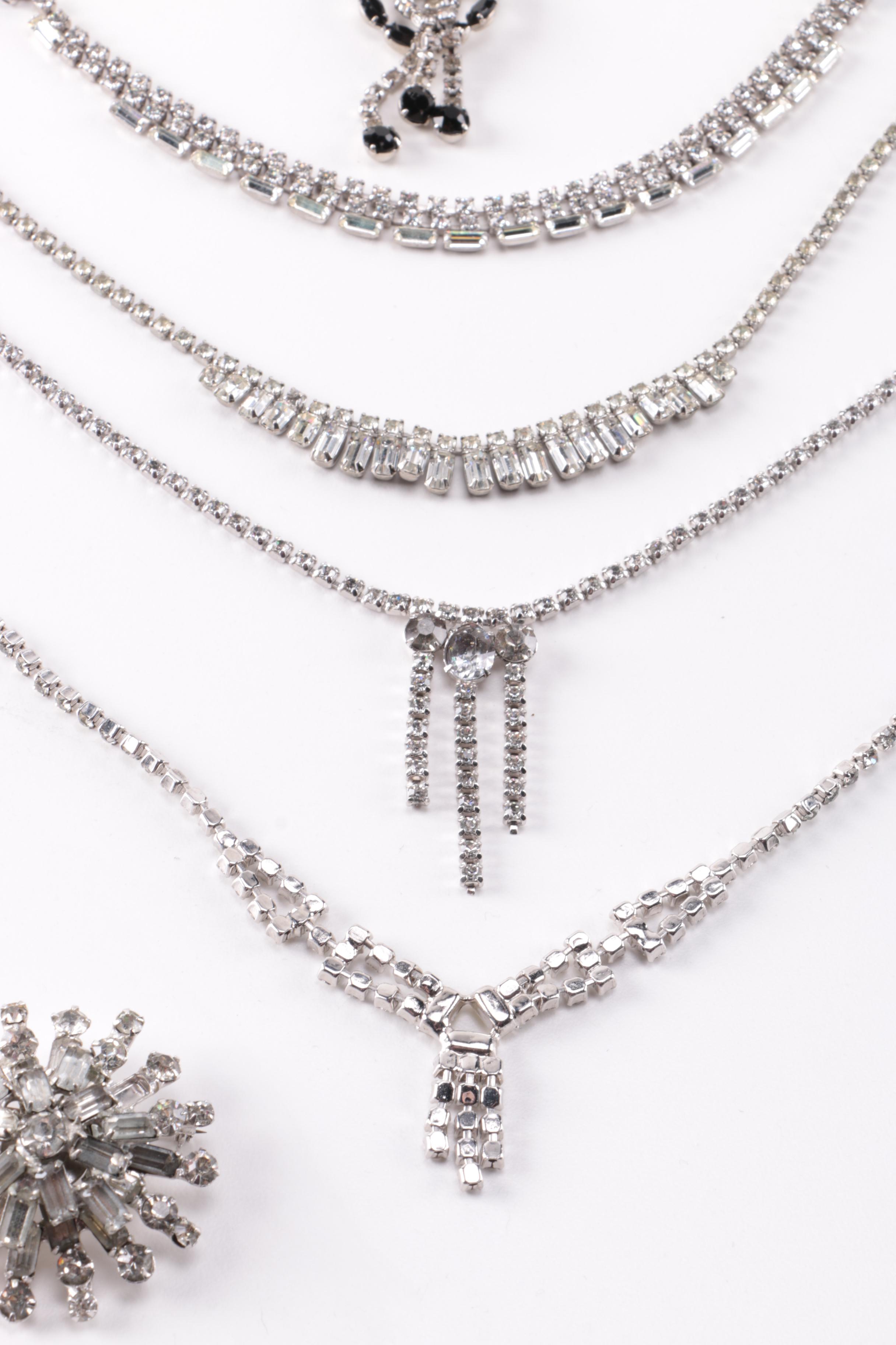 Large Assortment of Rhinestone Jewelry