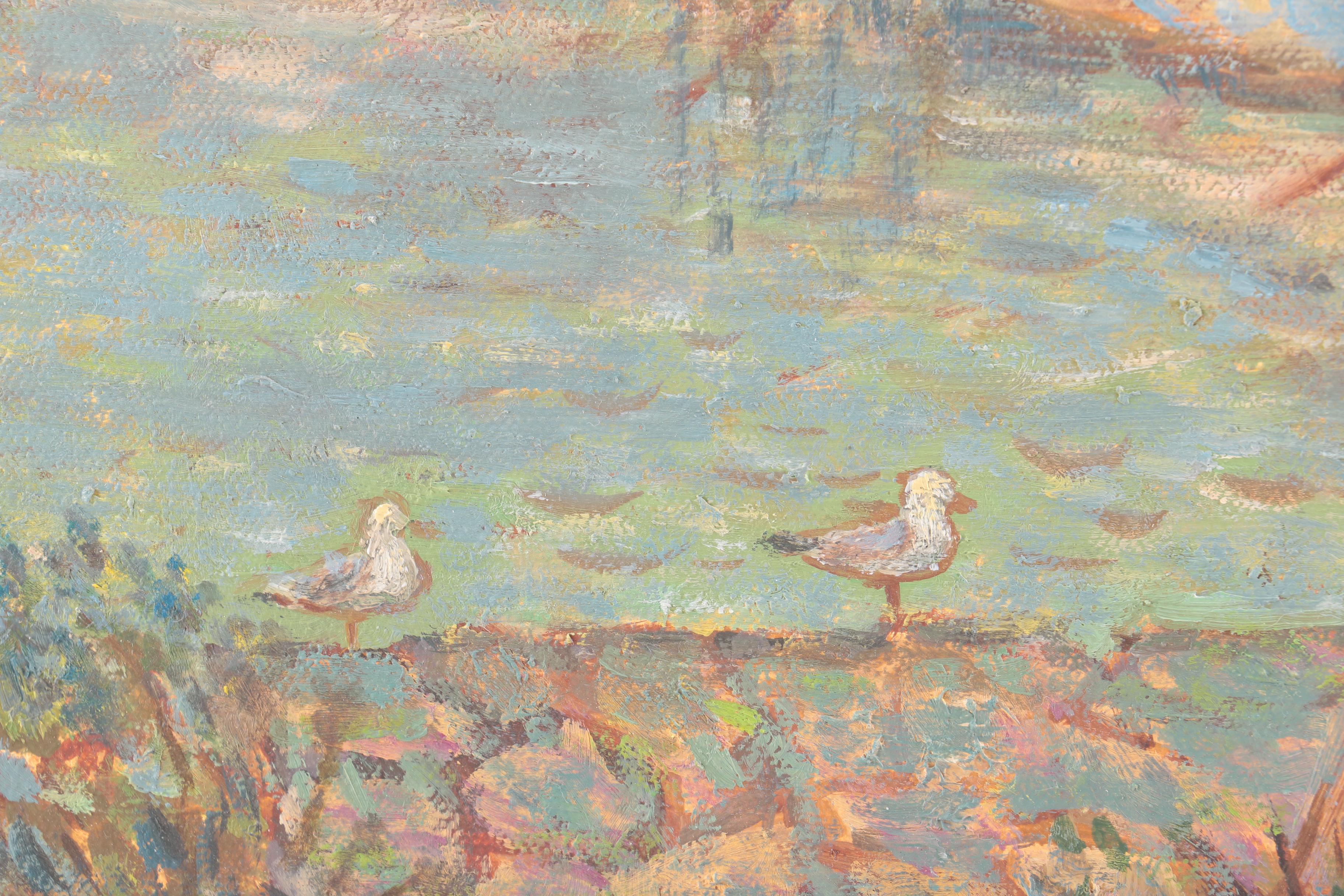 Robert O. Lahmann Oil Painting on Canvas "Port Washington Harbor"