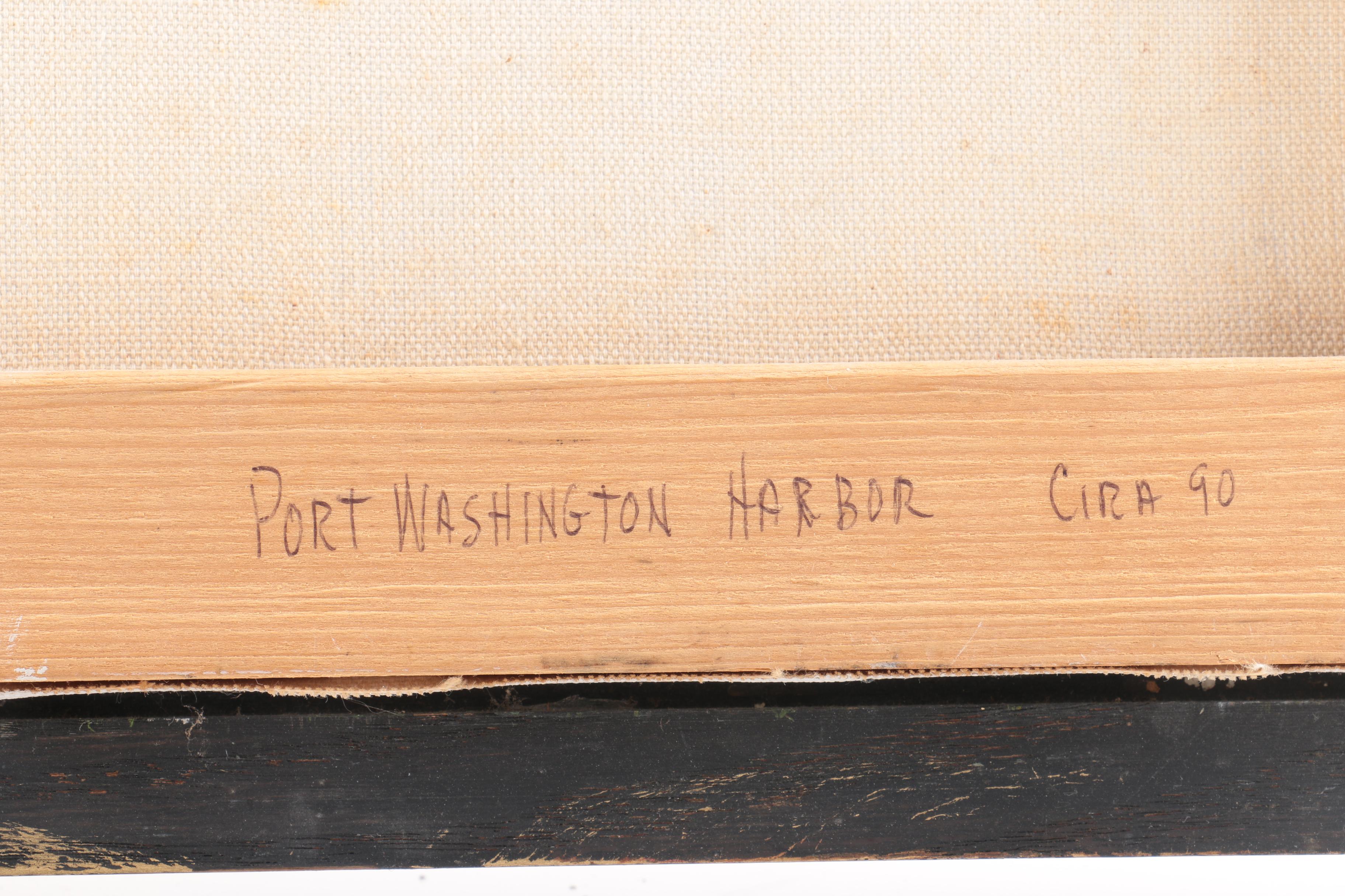 Robert O. Lahmann Oil Painting on Canvas "Port Washington Harbor"