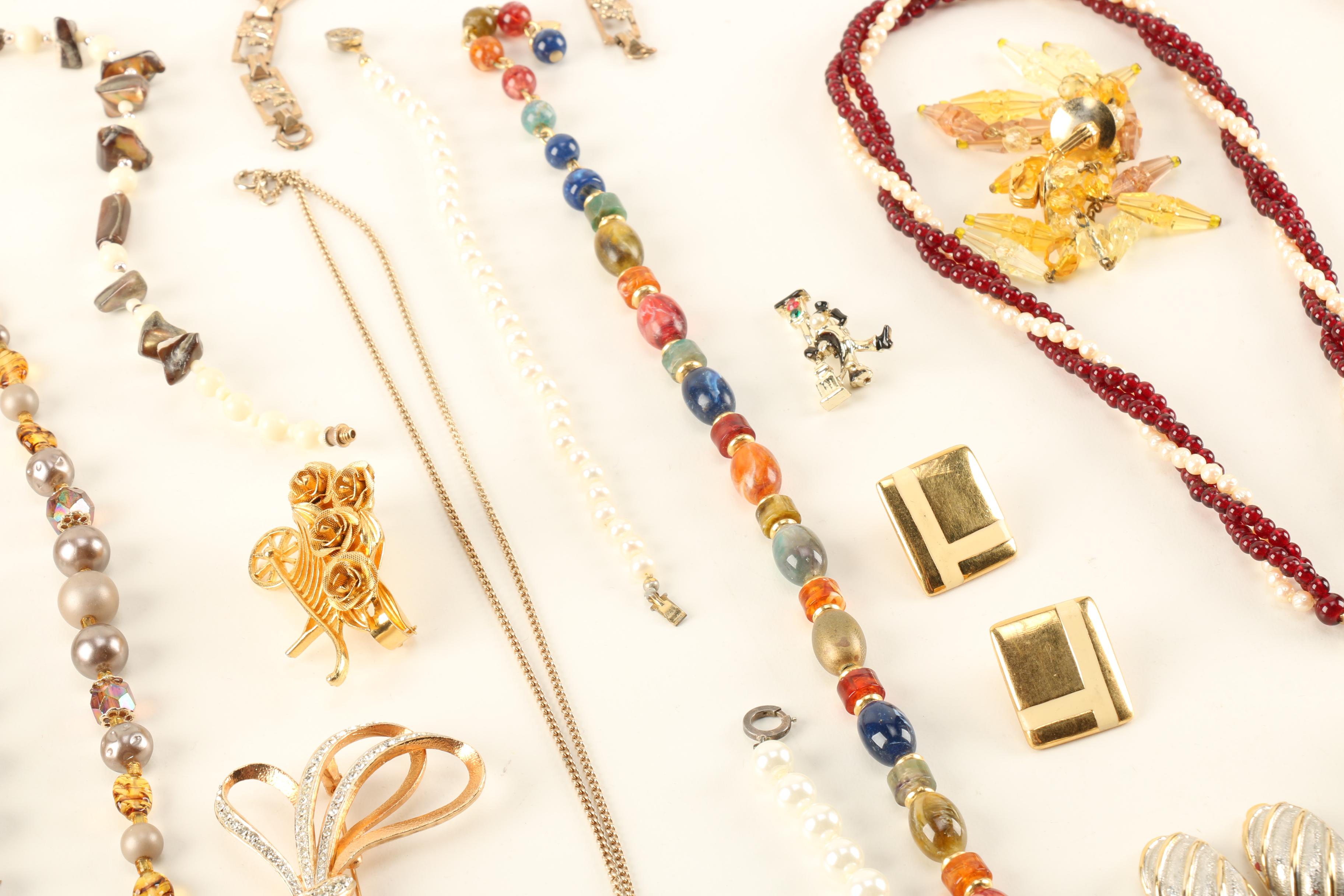 Costume Jewelry Assortment Including Donald Stannard Trifari and Marino
