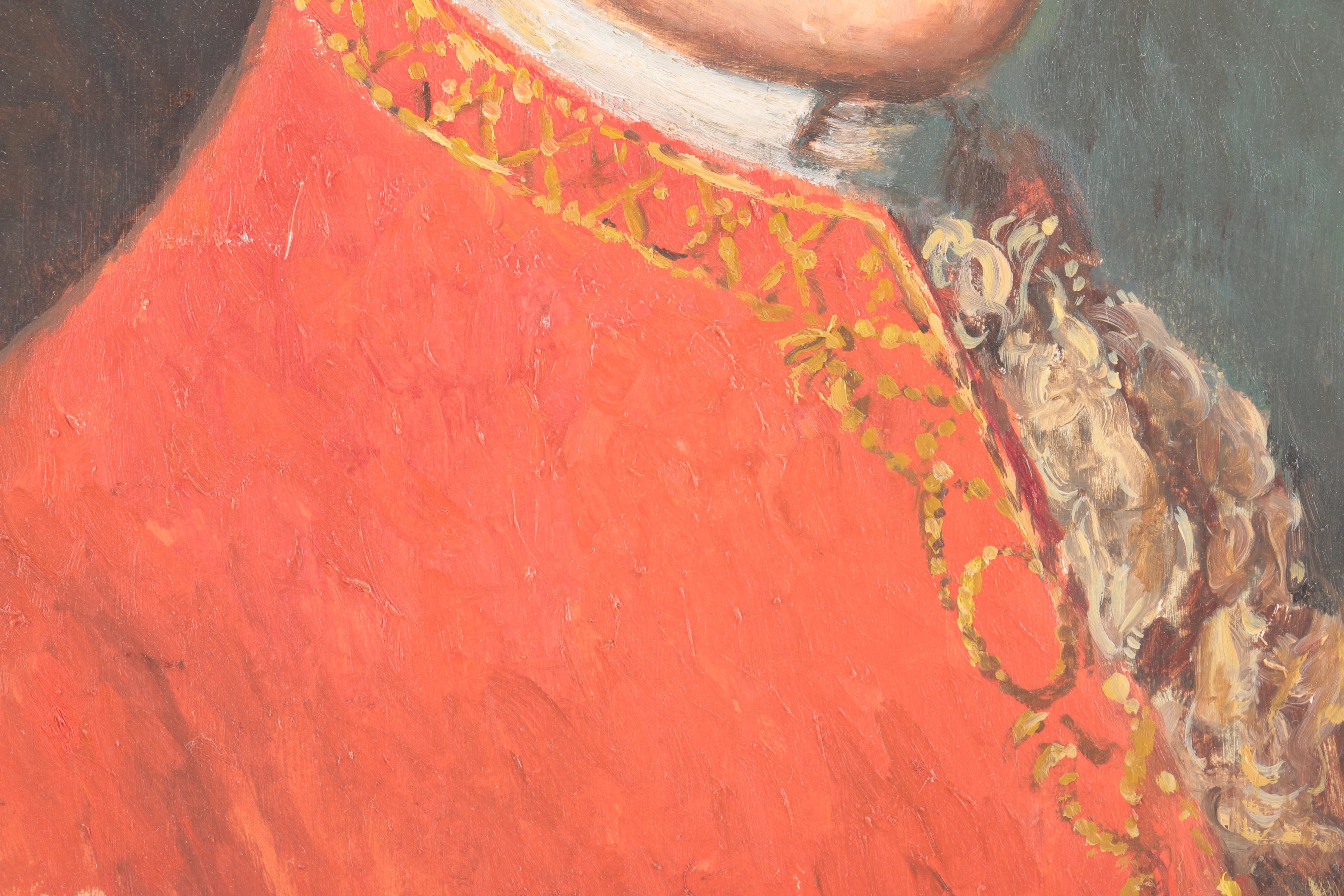 Robert O. Lahmann Oil Painting on Board After Barbara Krafft's Mozart Portrait