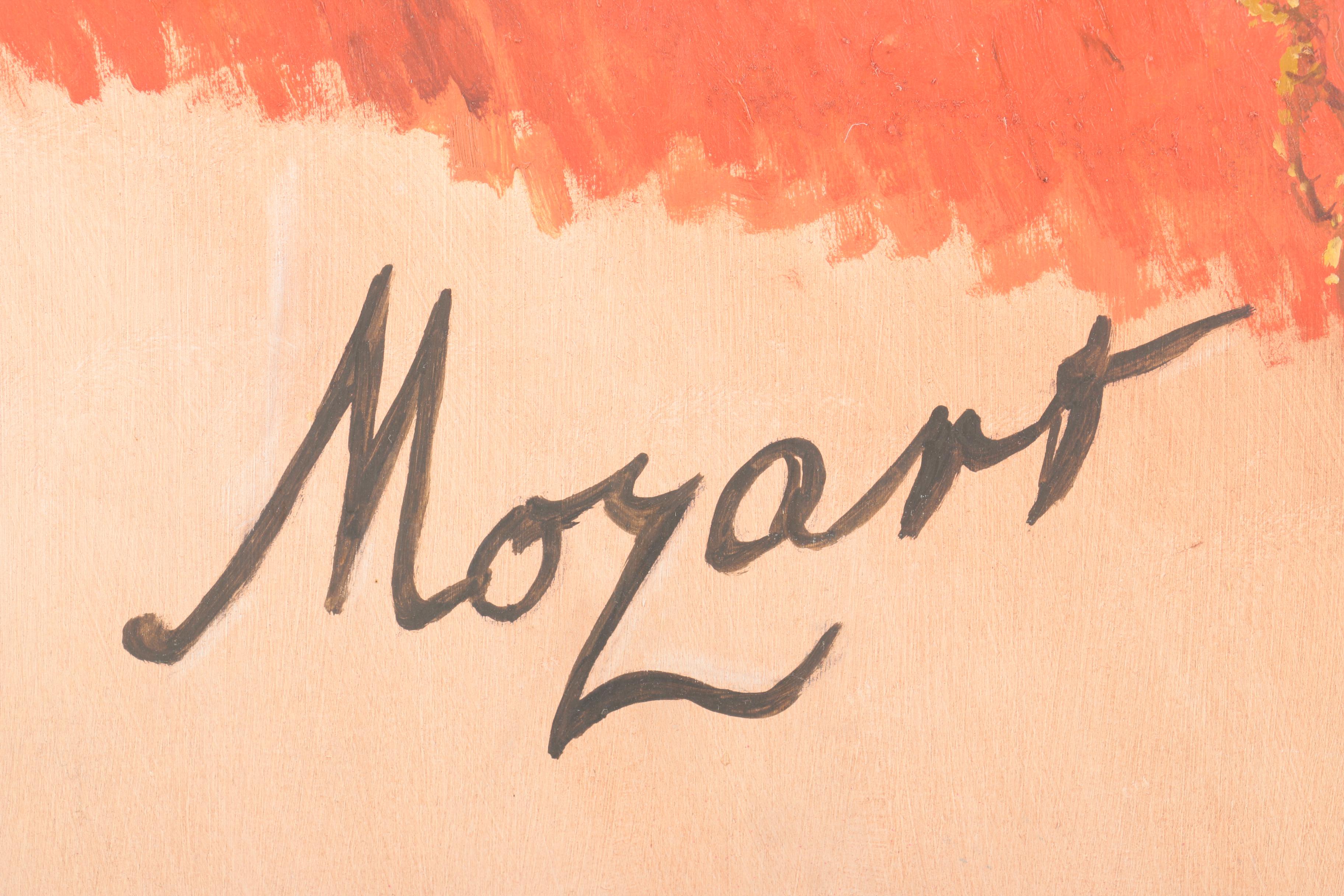 Robert O. Lahmann Oil Painting on Board After Barbara Krafft's Mozart Portrait