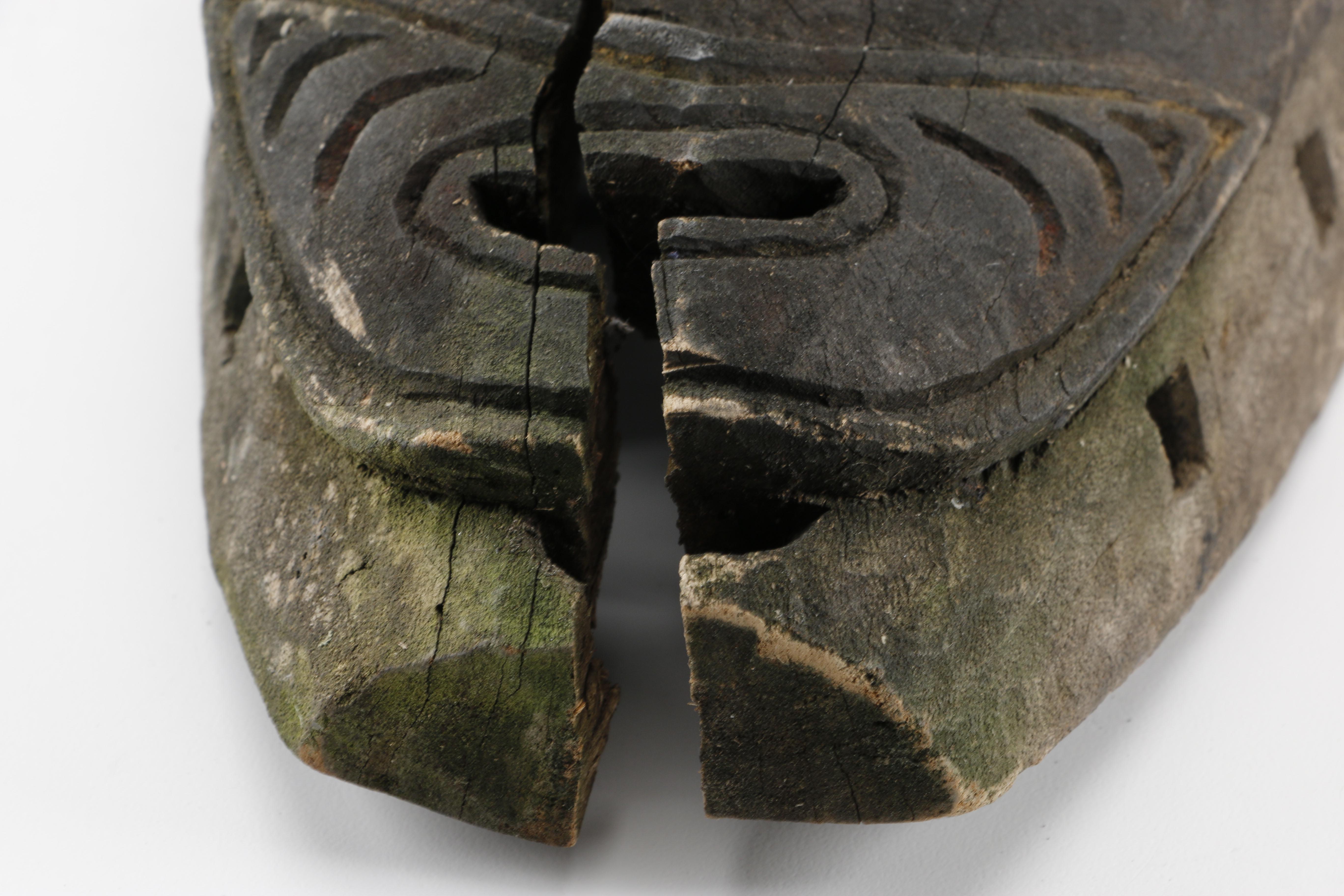 Hand Carved Wooden Mask With Bird of Prey Detailing