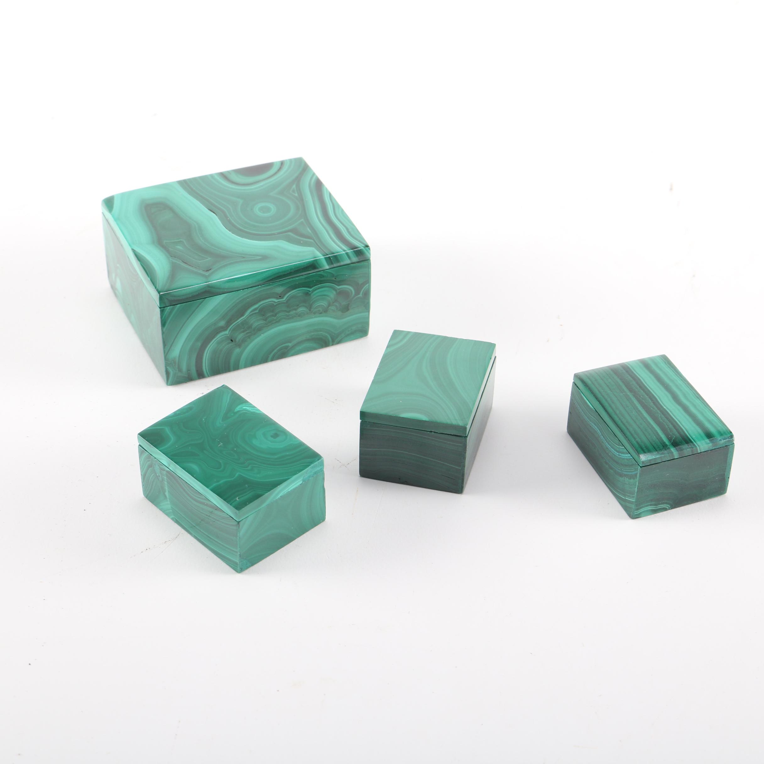 Malachite Trinket Boxes