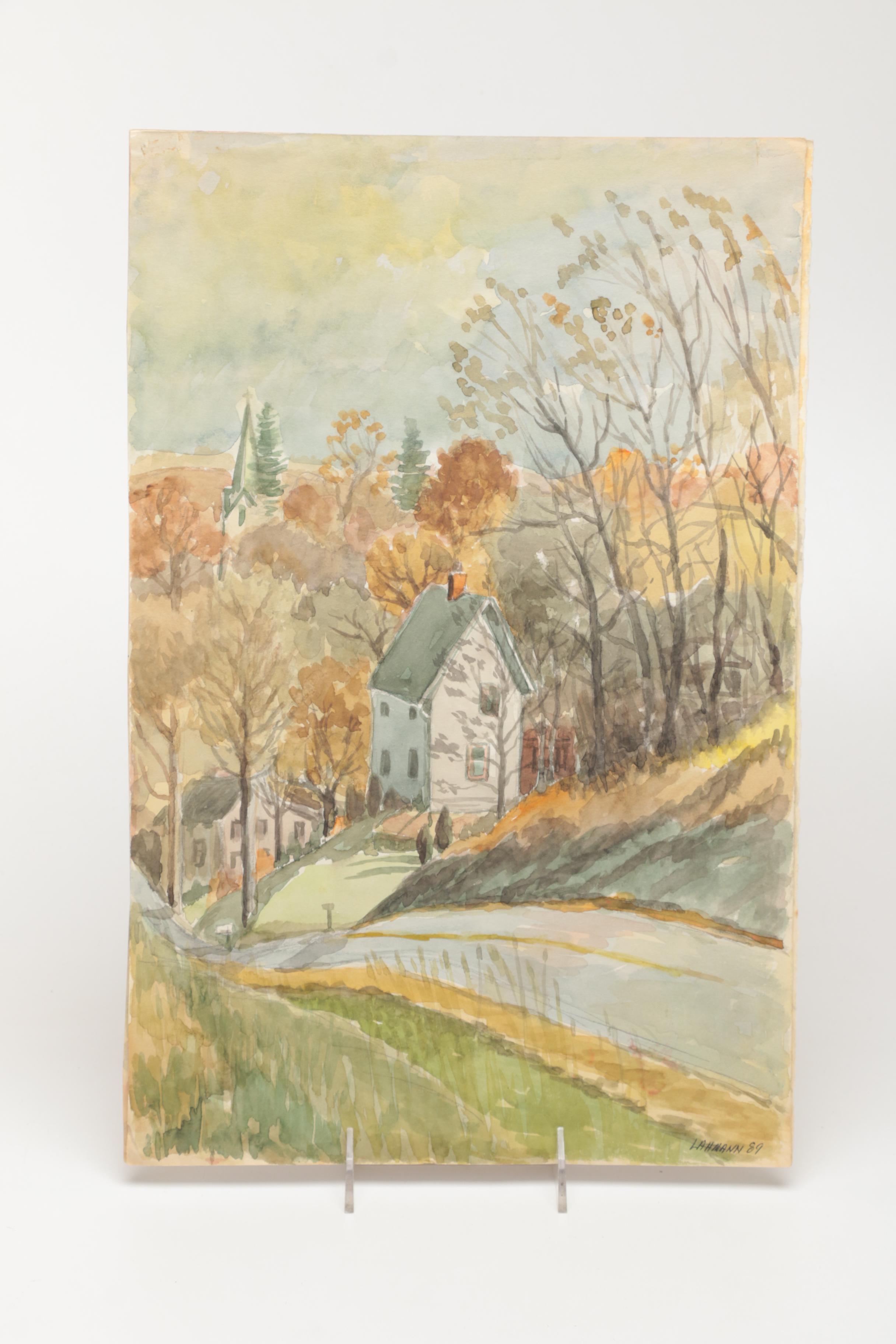 Lahmann Watercolors and Acrylics on Paper of Landscapes