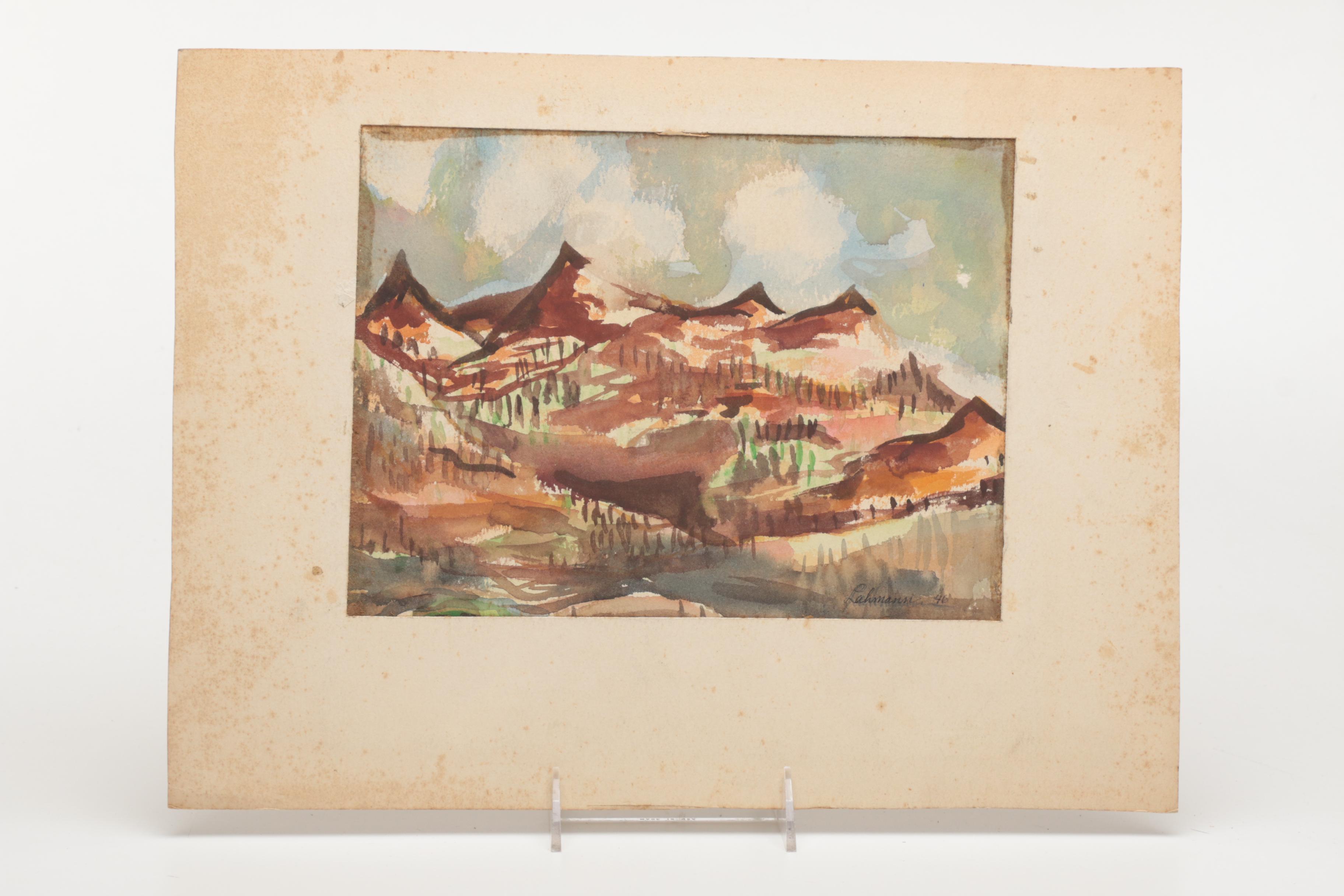 Lahmann Watercolors and Acrylics on Paper of Landscapes