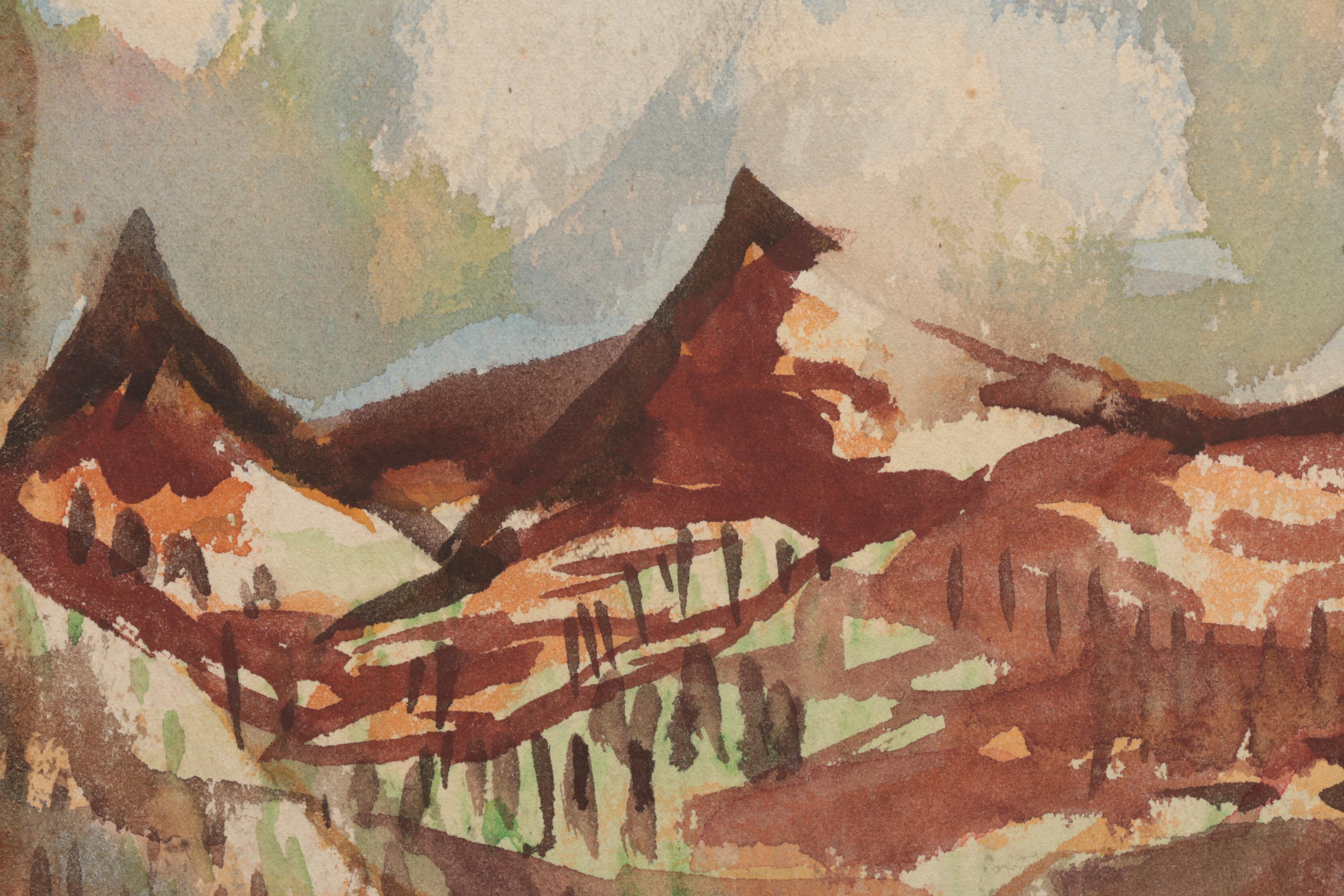 Lahmann Watercolors and Acrylics on Paper of Landscapes