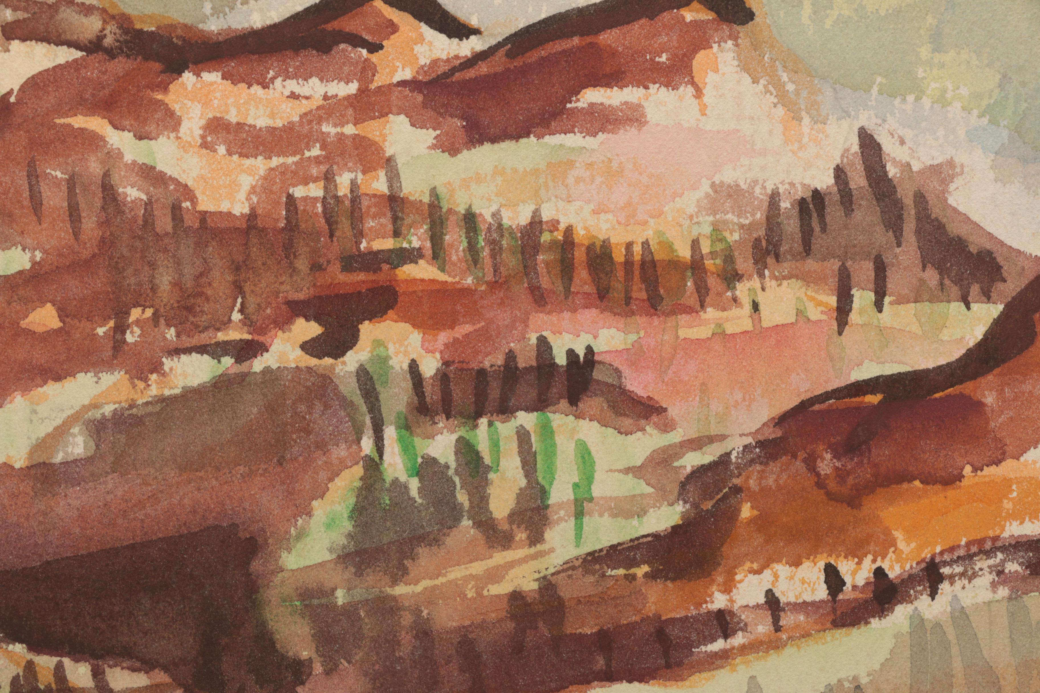 Lahmann Watercolors and Acrylics on Paper of Landscapes