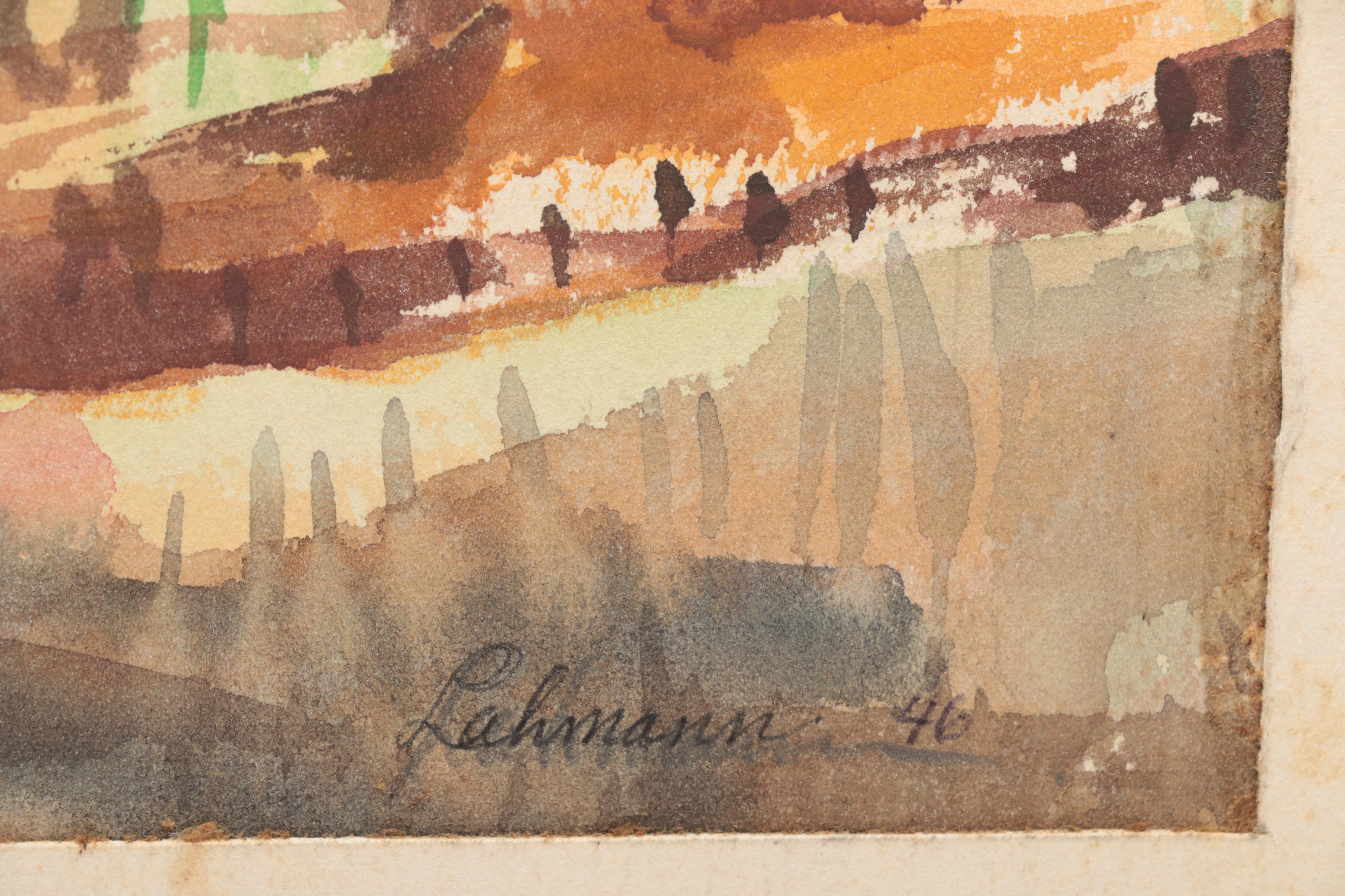 Lahmann Watercolors and Acrylics on Paper of Landscapes