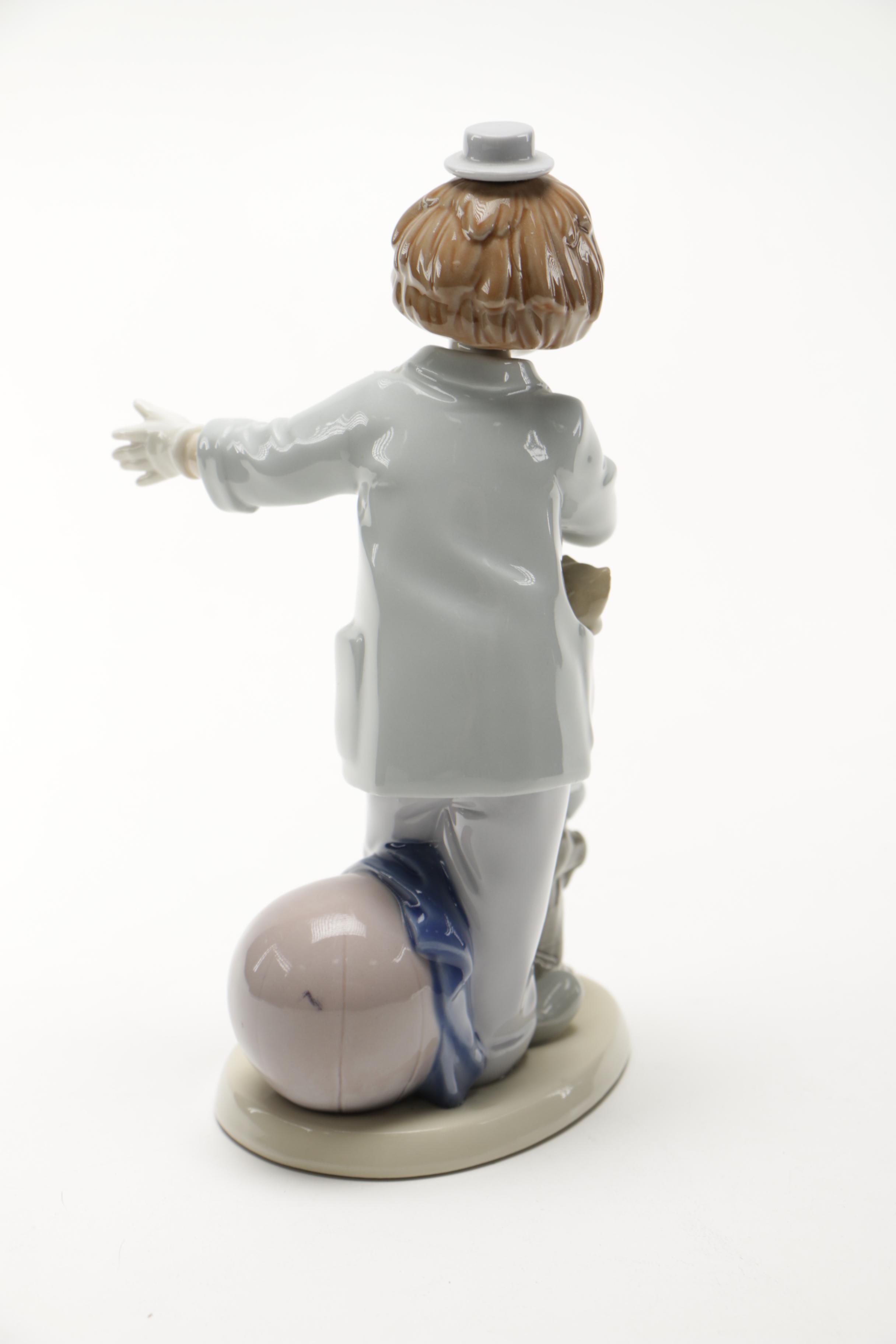 Nadal Porcelain Figurine of a Clown and His Cat