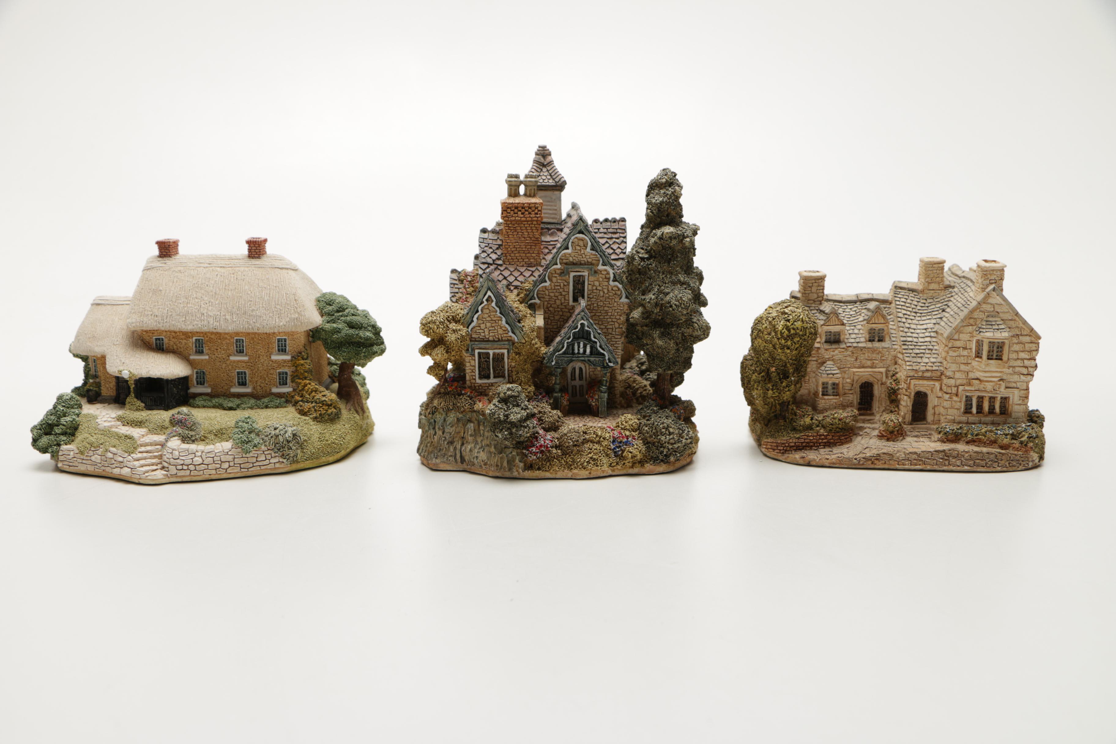 Three Lilliput Lane Resin Miniature Houses